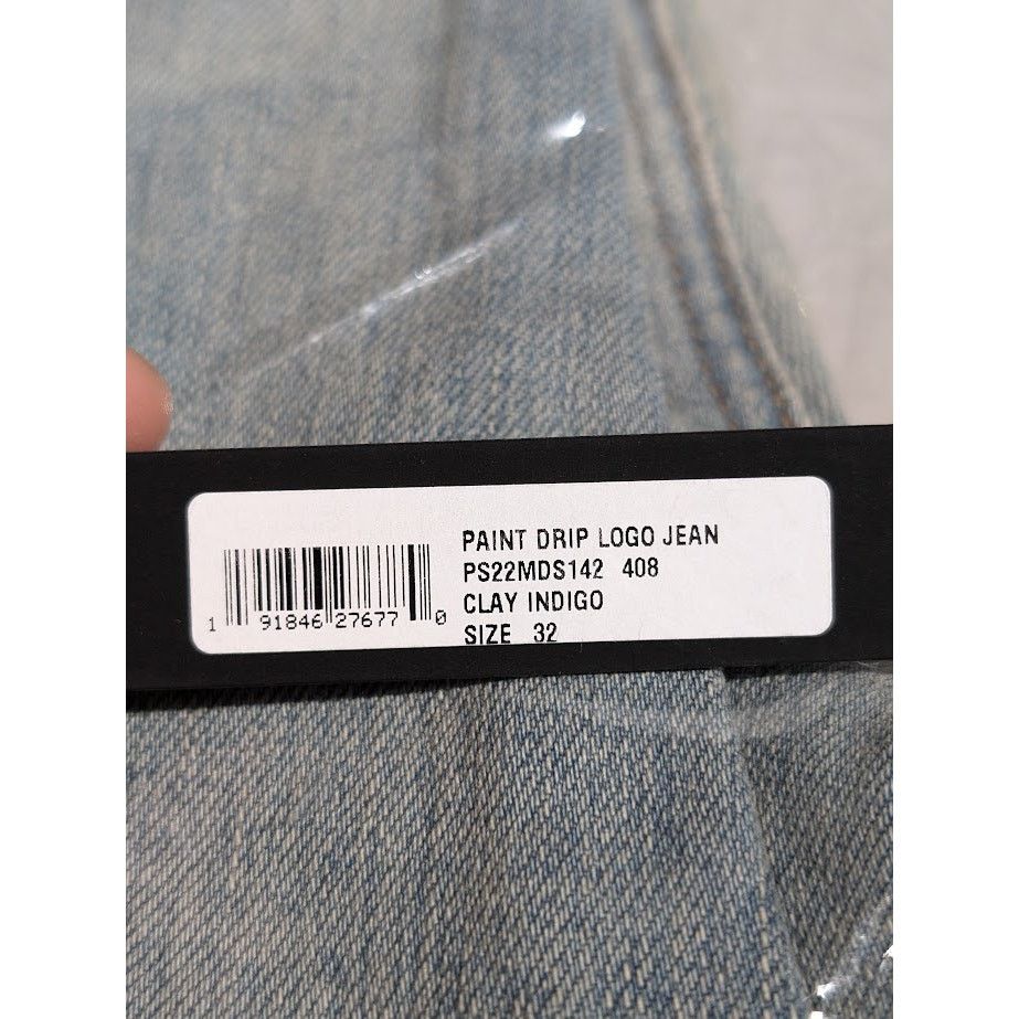 Amiri o1rshd1 Print Drip Logo Jeans in Clay Indigo Size US 32 / EU 48 - 24 Thumbnail