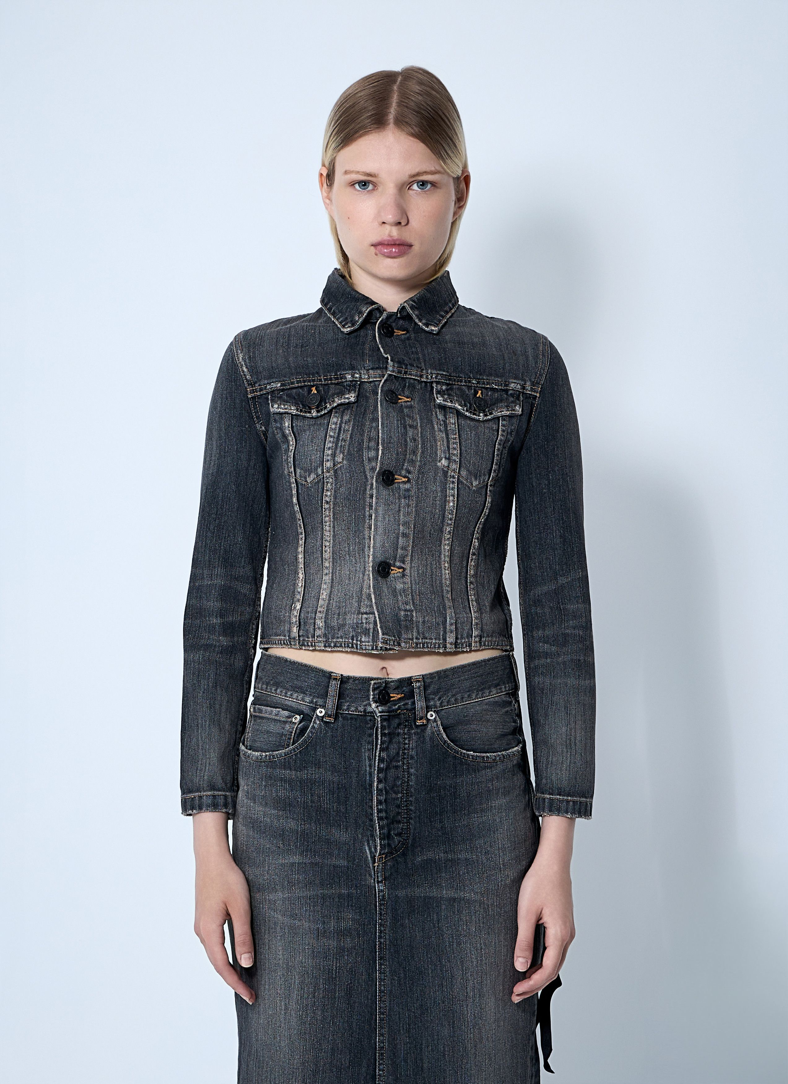 Balenciaga Denim Jacket With Satin Laces | Grailed
