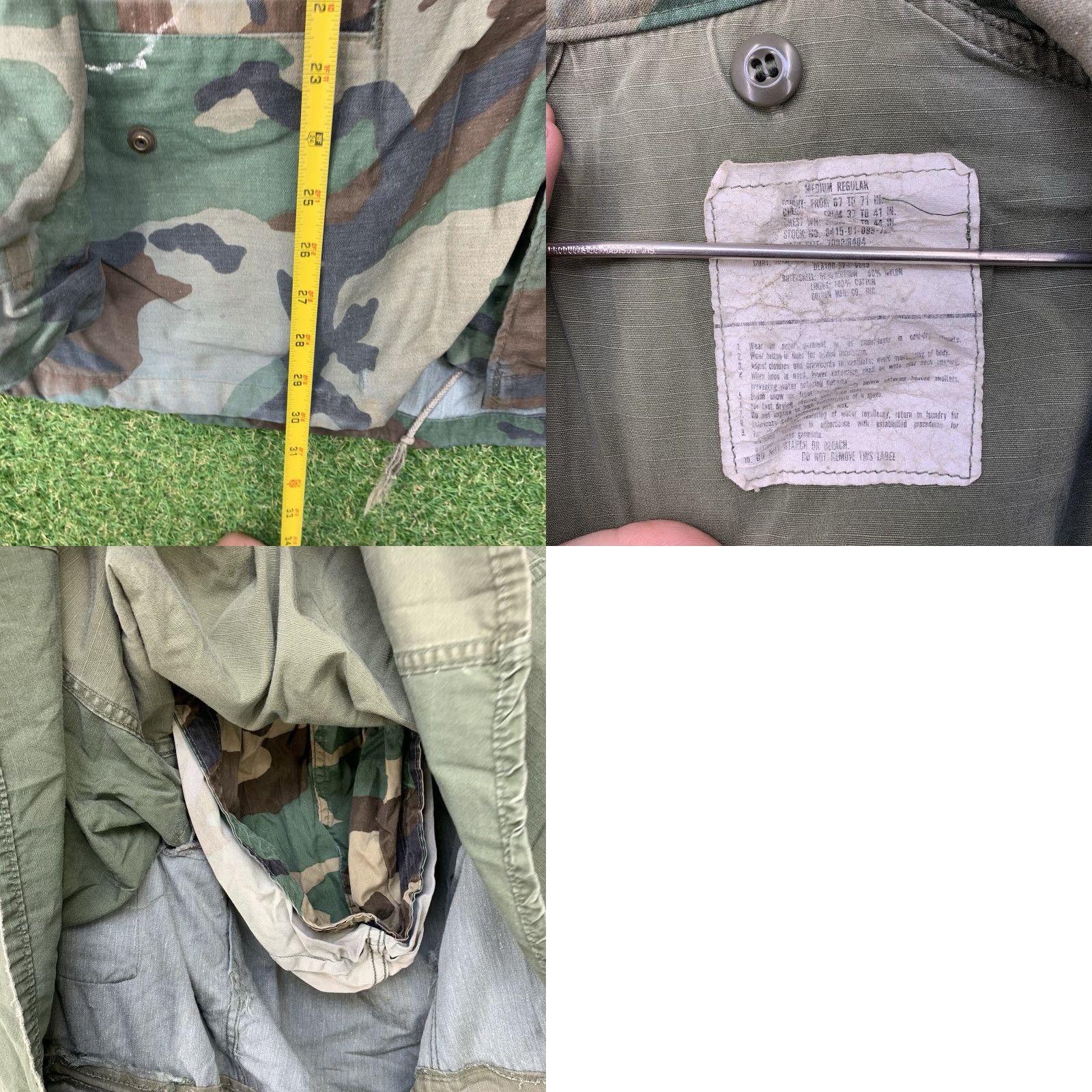 AMO VINTAGE US Army Jacket Mens M65 Woodland Camo Field Coat Cold Weather With Liner Size US M / EU 48-50 / 2 - 8 Thumbnail