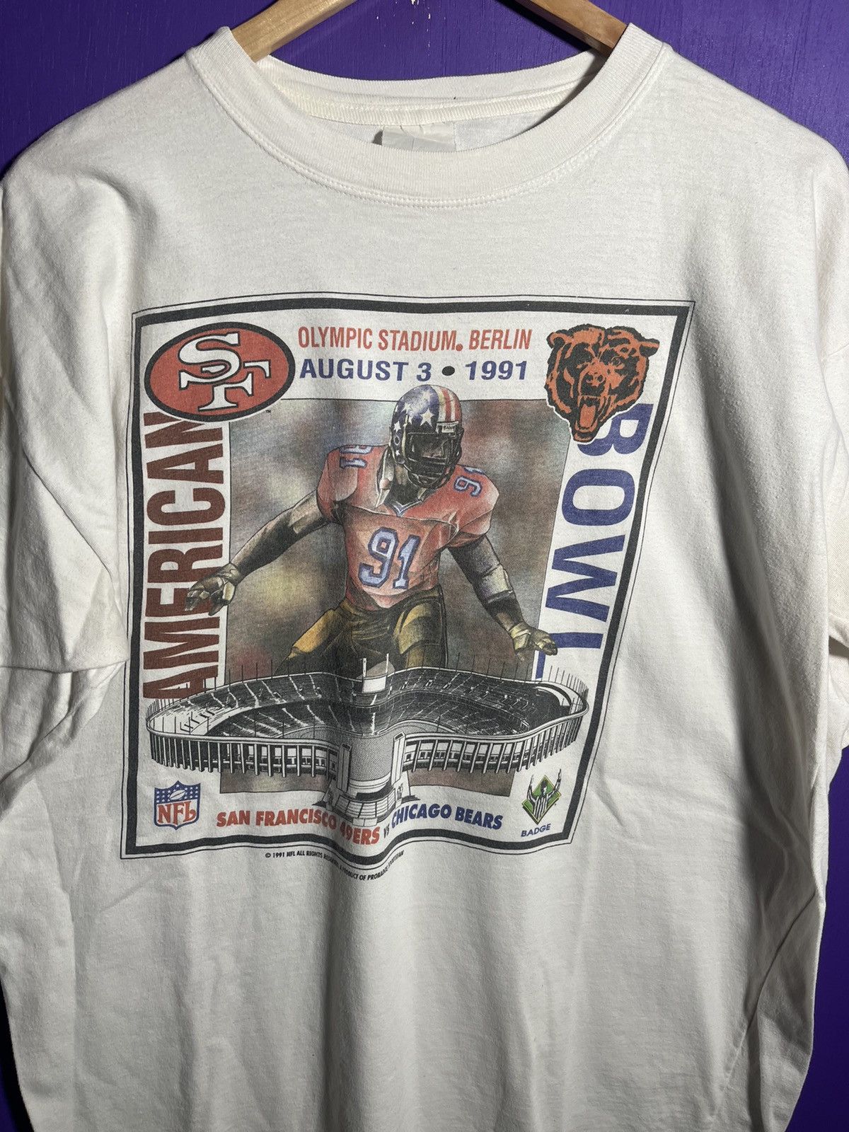 Other Vintage 1991 Bears vs 49ers America bowl t-shirt Size US XL / EU 56 / 4 - 3 Thumbnail