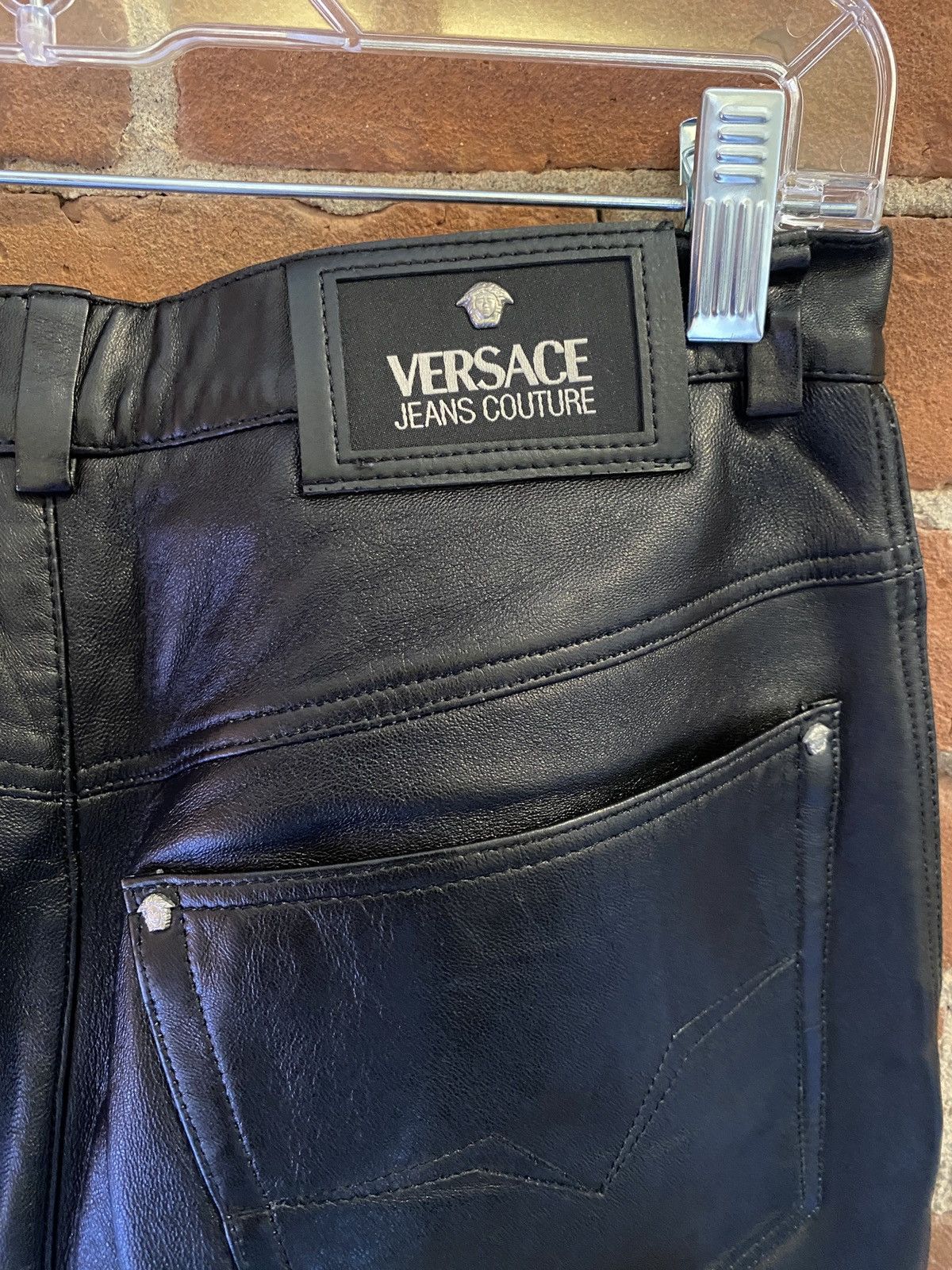 Versace Jeans Couture Vintage Versace Jeans Couture Black Leather Pants Size US 32 / EU 48 - 3 Thumbnail