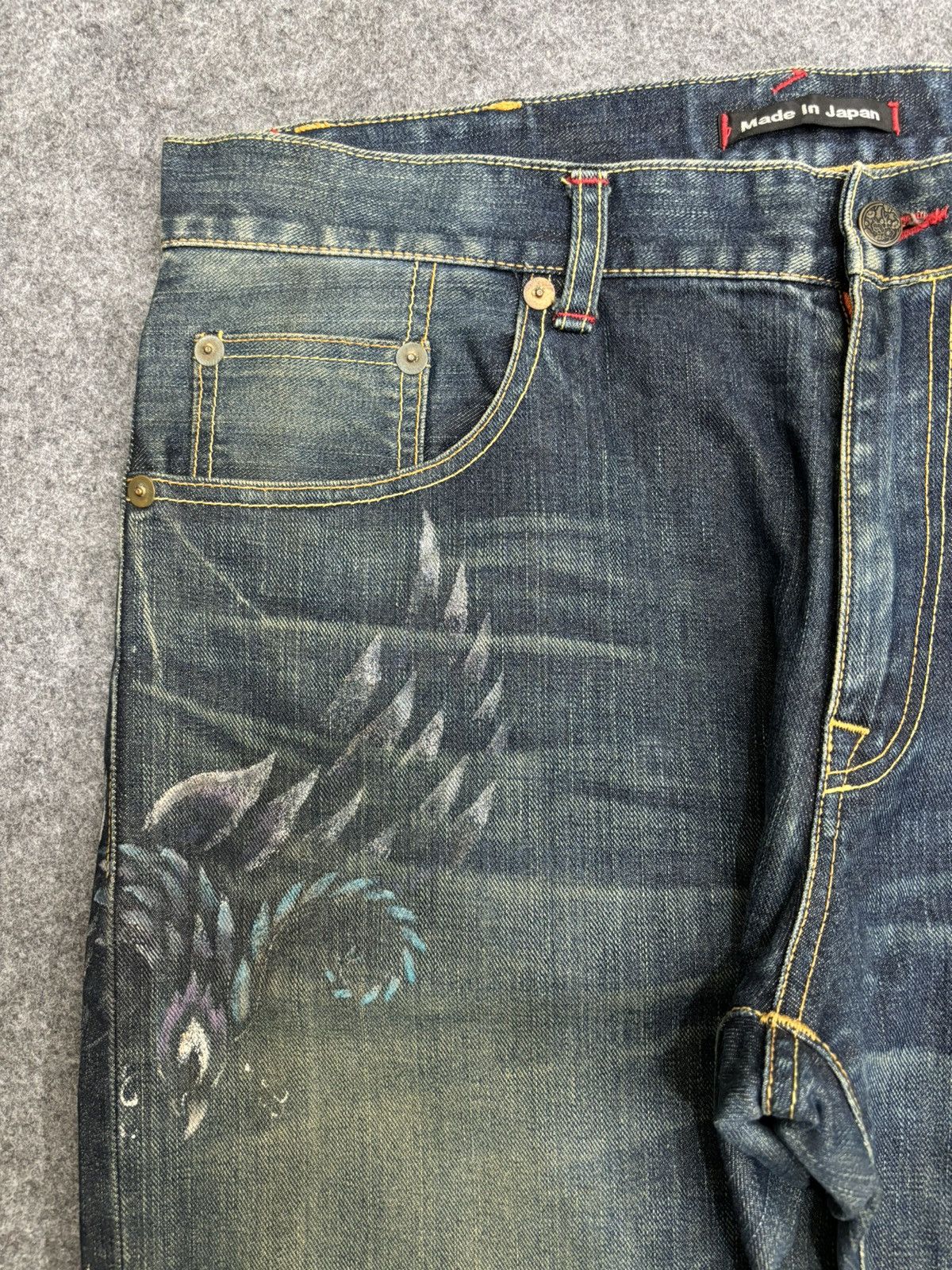 Designer 💥Artisanal💥NaMiNoRiTaTsujin Japanese Designer Denim F554 Size US 37 - 6 Thumbnail