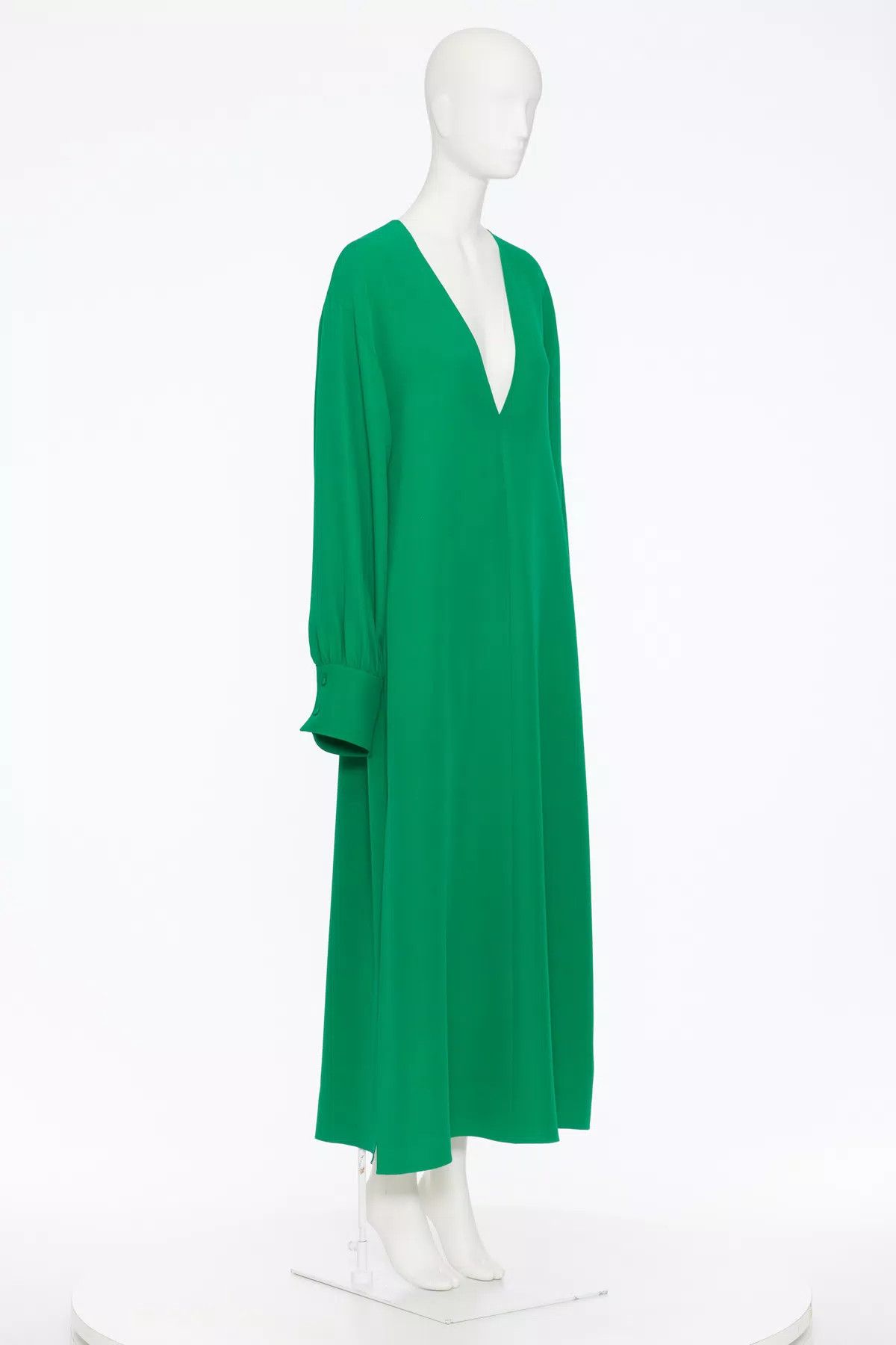 Valentino o1s1wg110925 Cady Couture Kaftan Dress in Pure Green Size S / US 4 / IT 40 - 3 Thumbnail