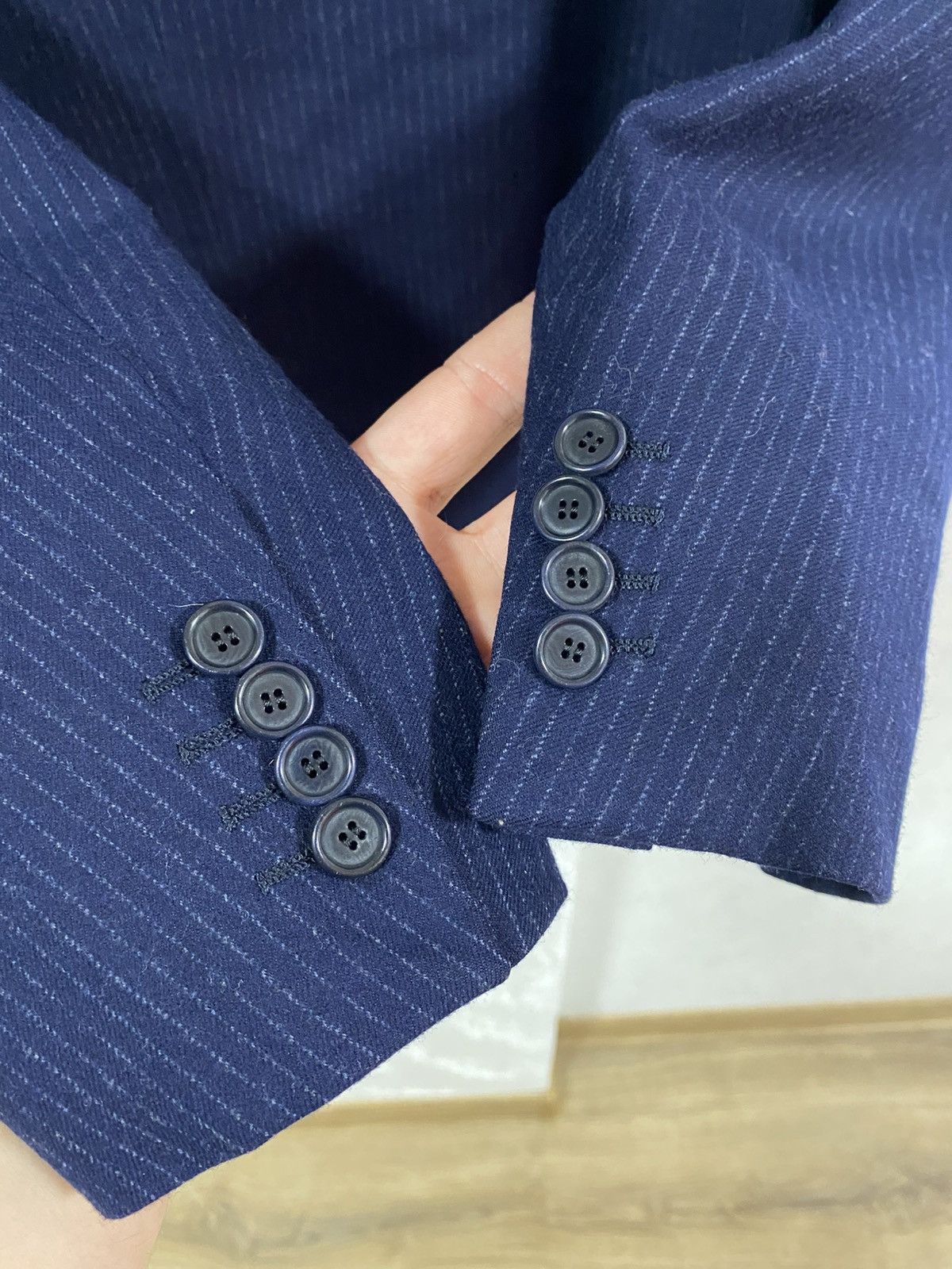Cesare Attolini Sartoria Attolini Napoli 3 piece Wool Stripe Suit Size: 55 Size 44R - 9 Thumbnail