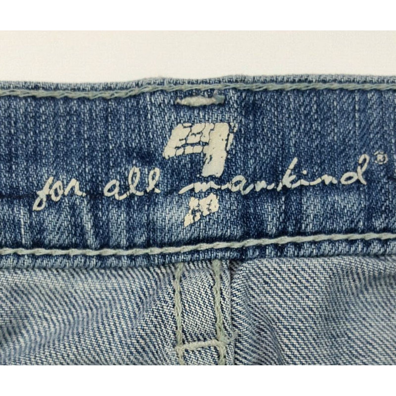7 For All Mankind VINTAGE 7 For All Mankind Women's Low Rise Boot Jeans Distressed 29 Blue 90s Retro Y2K Fashion Mens? Size 29" - 6 Thumbnail