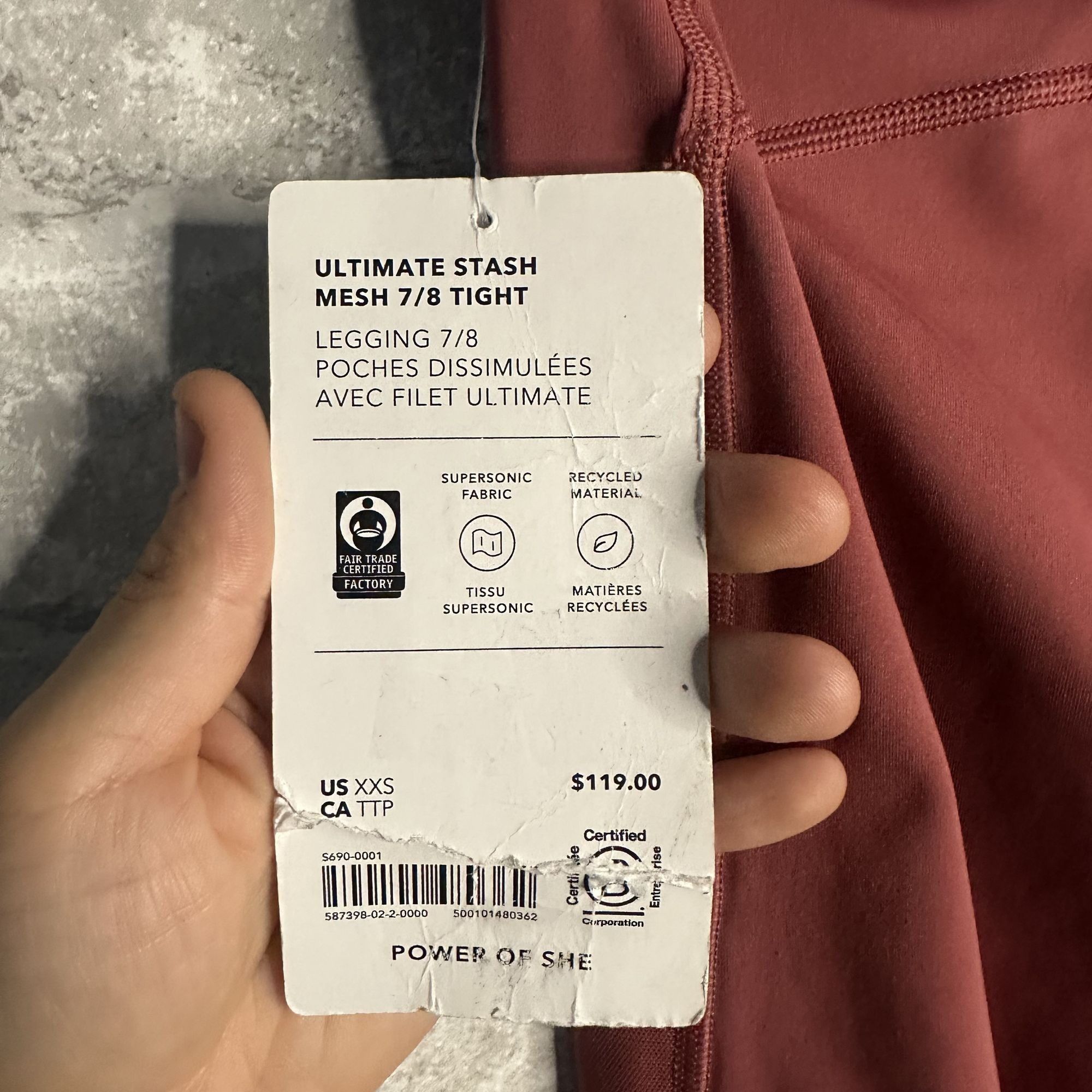 Athleta Athleta Ultimate Stash Mesh 7/8 Tight NWT Size XXS Burgundy Size 24" / US 00 / IT 34 - 15 Thumbnail