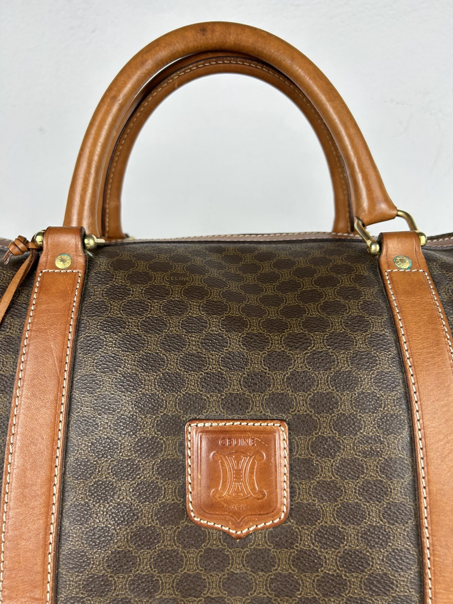 Celine Vintage 90s Celine macadam monogram boston bag Size ONE SIZE - 7 Thumbnail