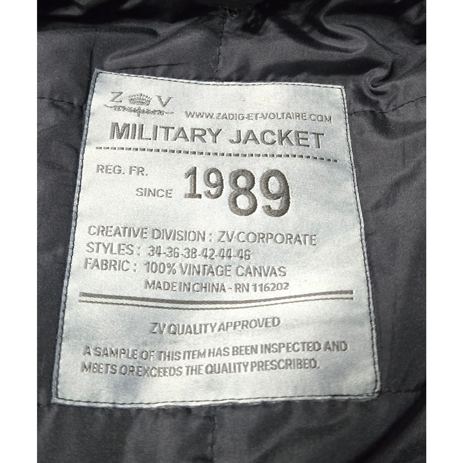 Zadig & Voltaire Zadig & Voltaire Sz Medium Womens Black Military Jacket Size M / US 6-8 / IT 42-44 - 2 Thumbnail
