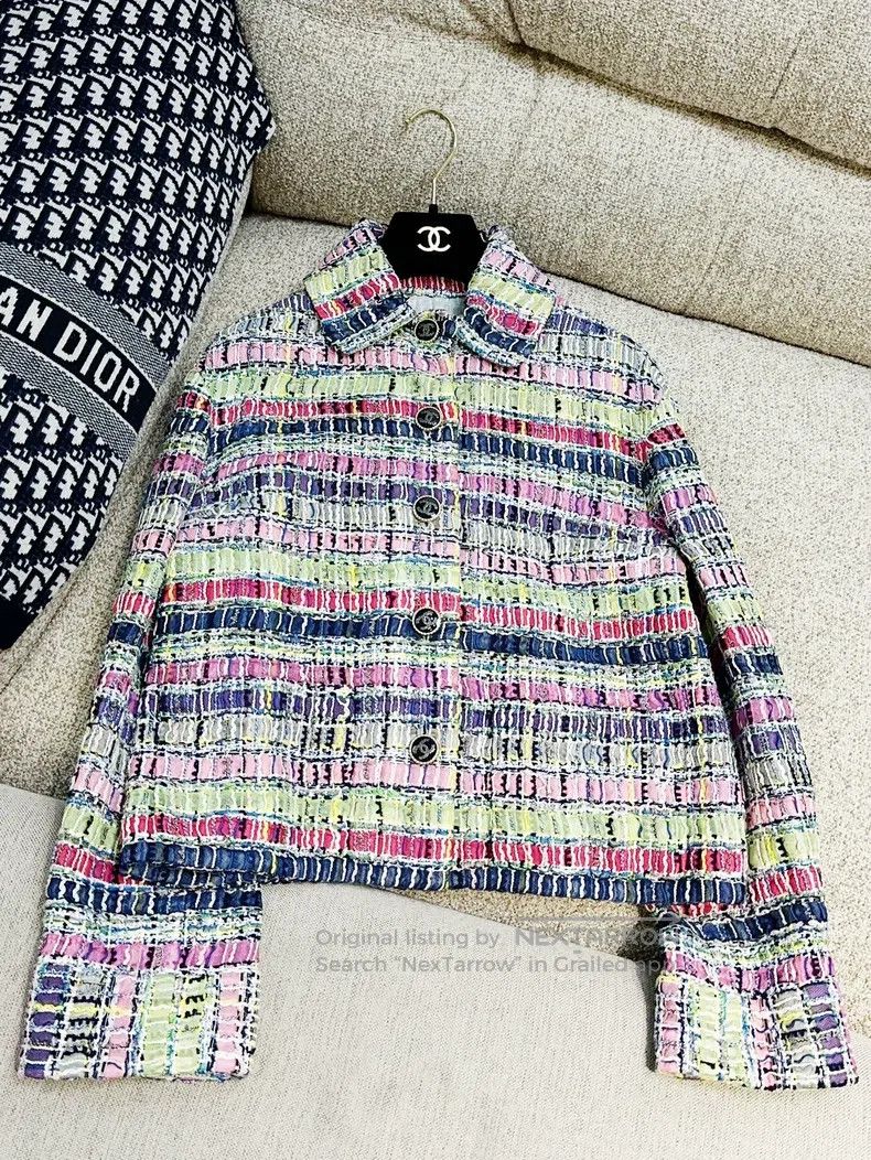 Chanel Chanel 21P colourful lessage long-sleeved short mosaic jac Size XS / US 0-2 / IT 36-38 - 2 Thumbnail