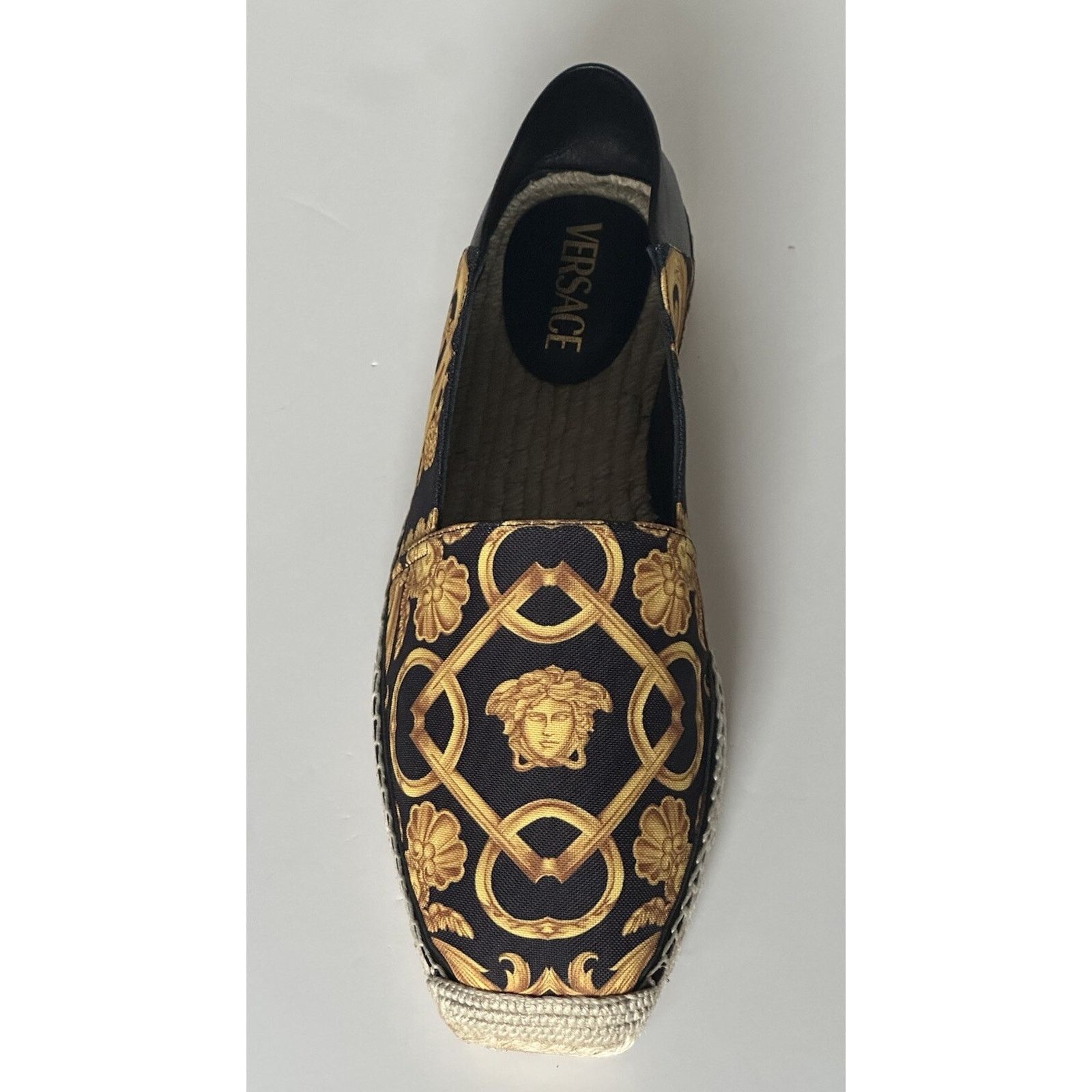 Versace VERSACE Barocco Gold/Black Canvas Espadrilles 11 1014774 Size US 11 / EU 44 - 8 Thumbnail