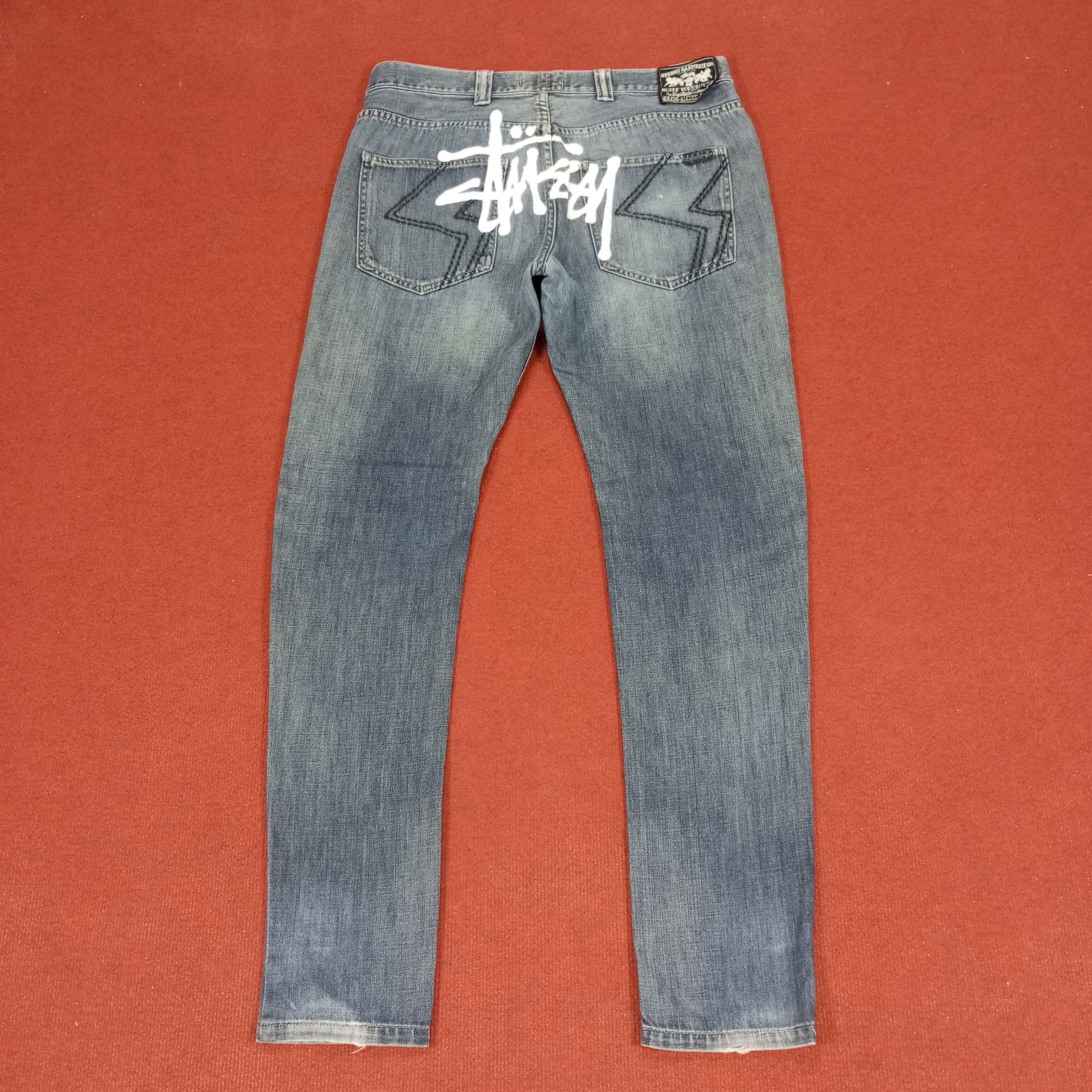 Stussy Stussy Streetwear Skateboard Custom Art Logo Style Jeans Size US 35 - 1 Thumbnail