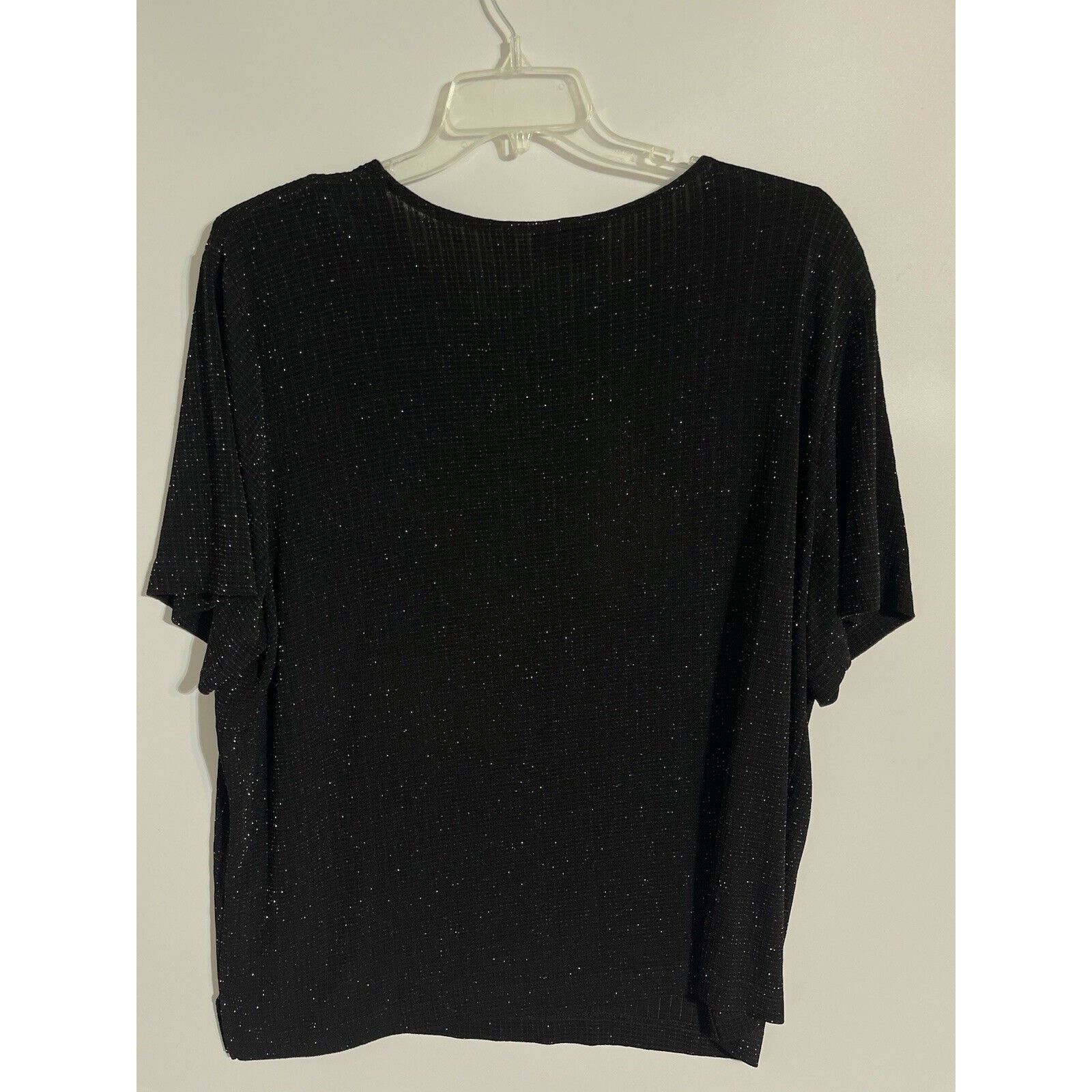 Other Vintage 80s Top Womens Plus 3X Shoulder Pads Black Sparkly Size 3XL / US 20-22 - 2 Thumbnail