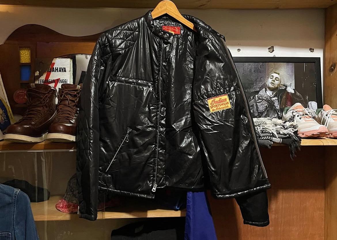 Toyo Enterprises 2000s Indian Motorcycle Puffer Down Collarless Biker Size US M / EU 48-50 / 2 - 4 Thumbnail