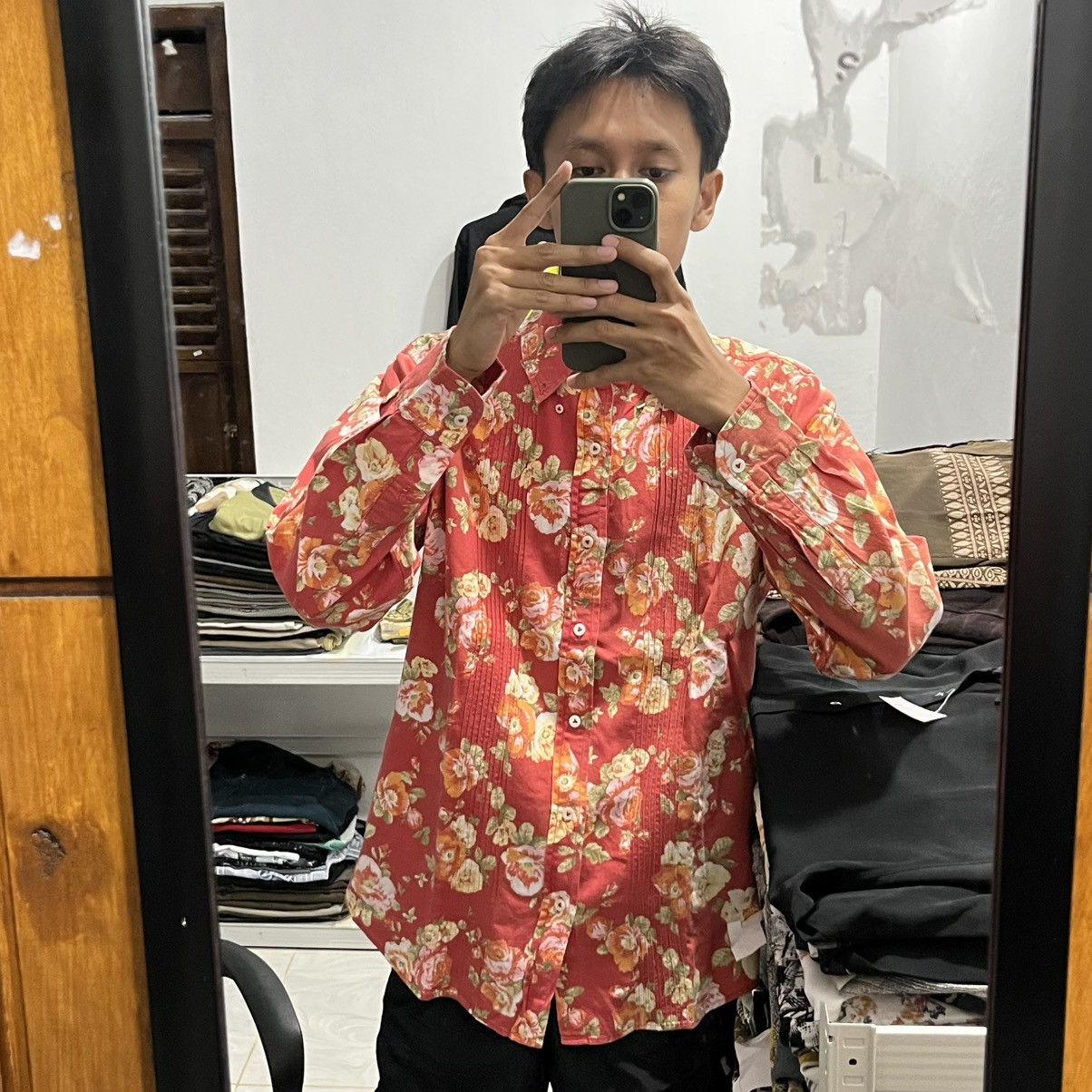 Karl Helmut Karl Helmut Flower Pattern Shirt Size US L / EU 52-54 / 3 - 9 Thumbnail