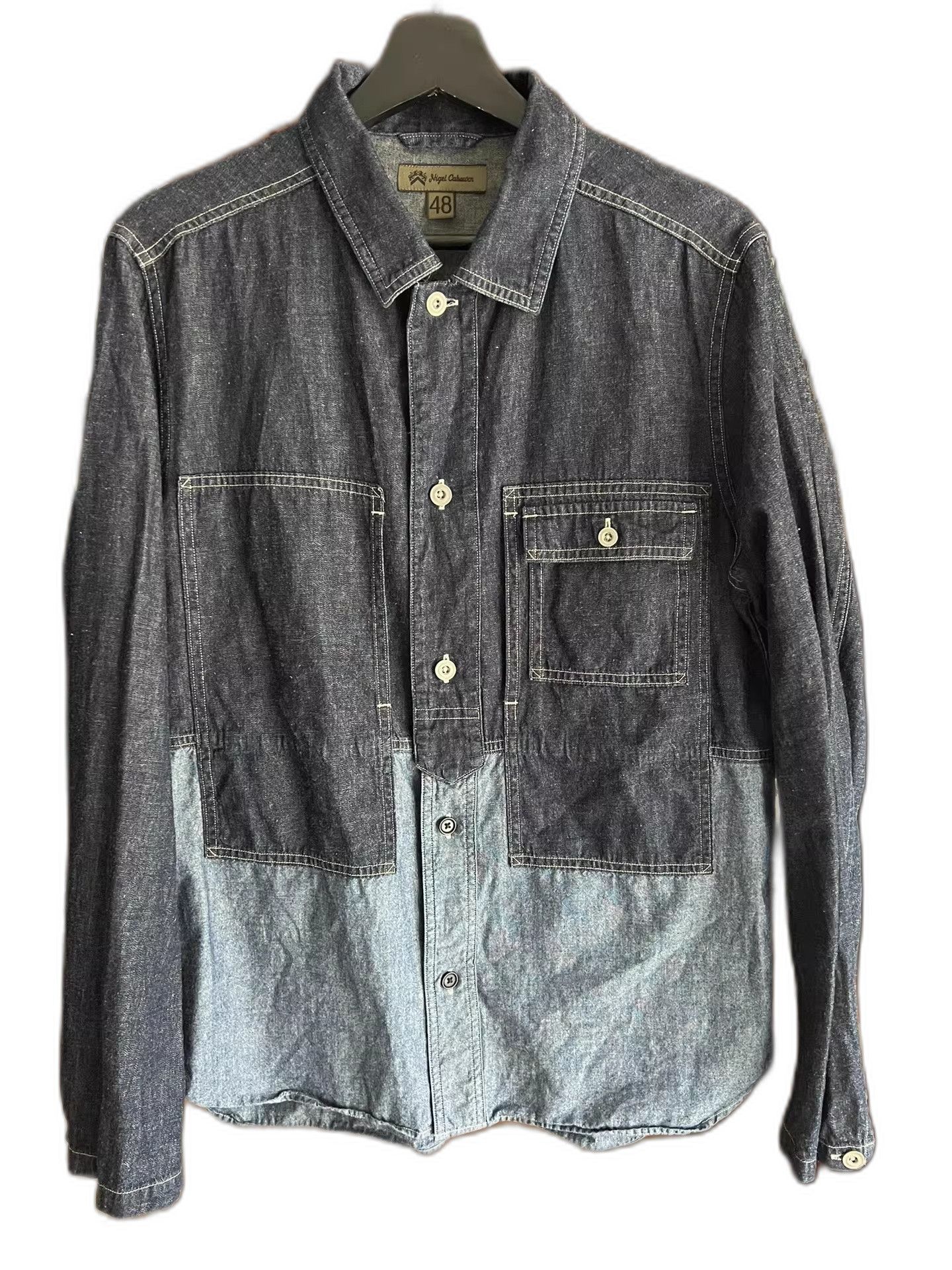 Nigel Cabourn Nigel Cabourn Indigo Patchwork Work Shirt Size US M / EU 48-50 / 2 - 1 Thumbnail