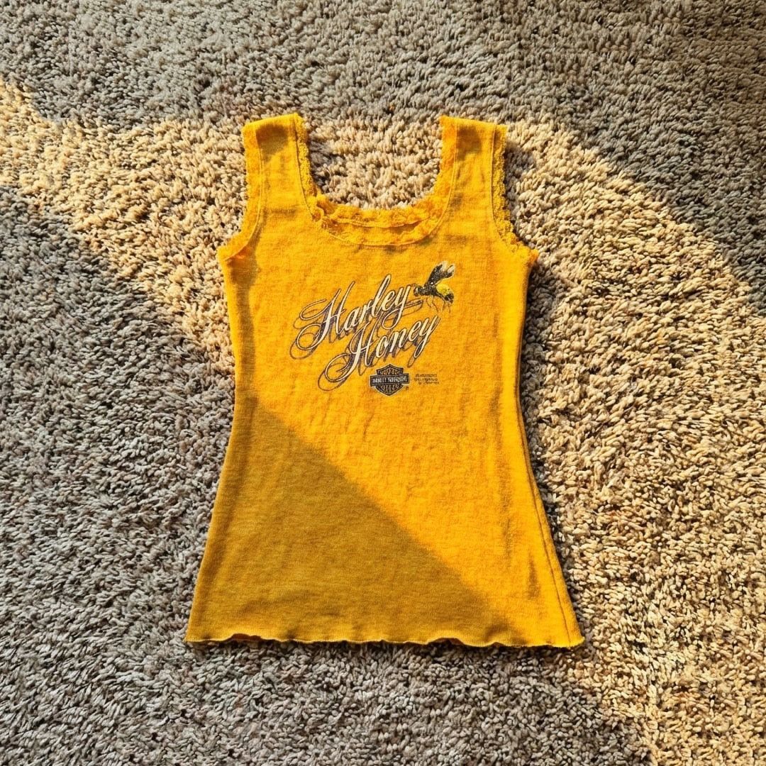Vintage Rare 3D Emblem Harley Honey Harley Davidson Tanktop