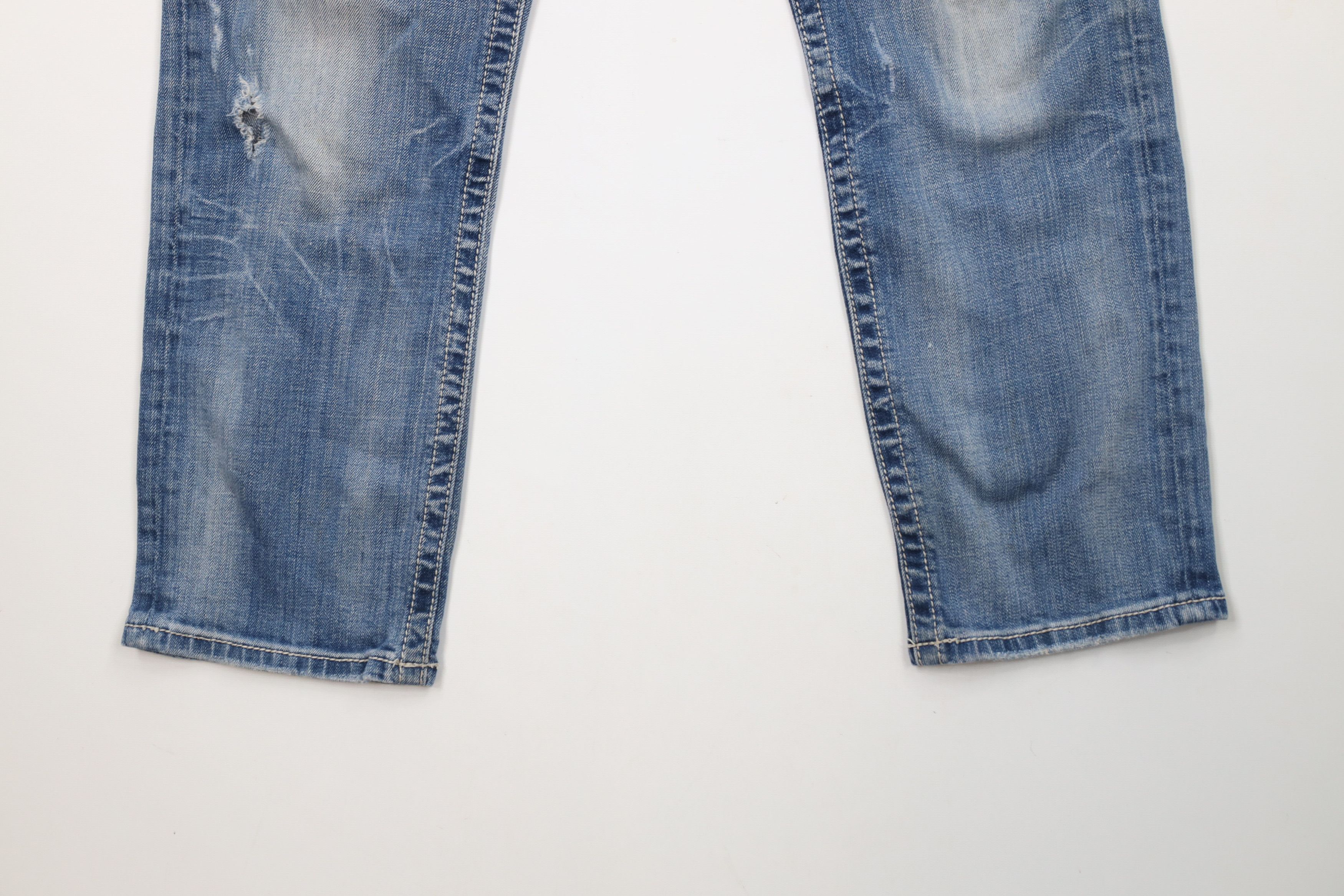 Miss Me × Vintage Miss Me Thick Stitch Fleur de Lis Cropped Stretch Jeans Size 32" / US 10 / IT 46 - 4 Thumbnail