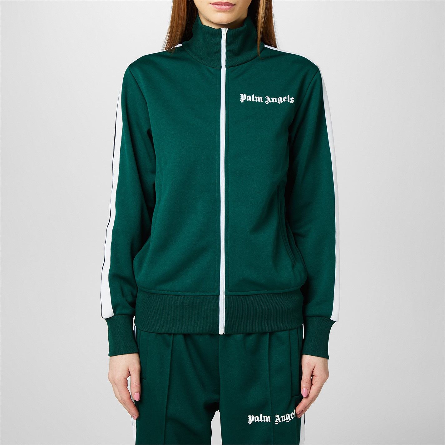 Palm Angels o1g2r1mq0325 Track Zip Jacket in Green & White Size XS / US 0-2 / IT 36-38 - 3 Thumbnail