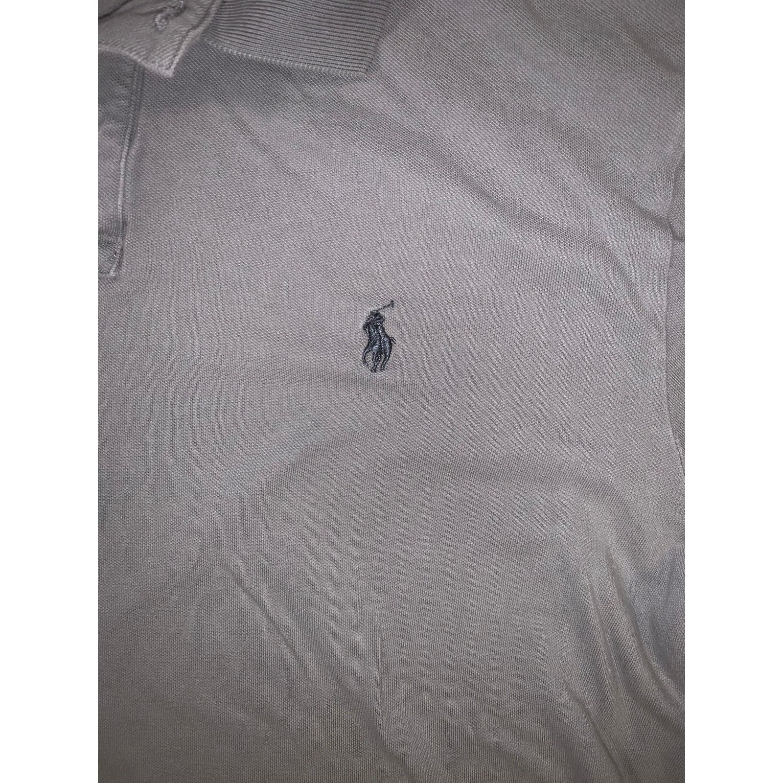 Polo Ralph Lauren Polo Ralph Lauren Gray Polo Shirt Custom Fit Navy Pony Large Size US XL / EU 56 / 4 - 3 Thumbnail