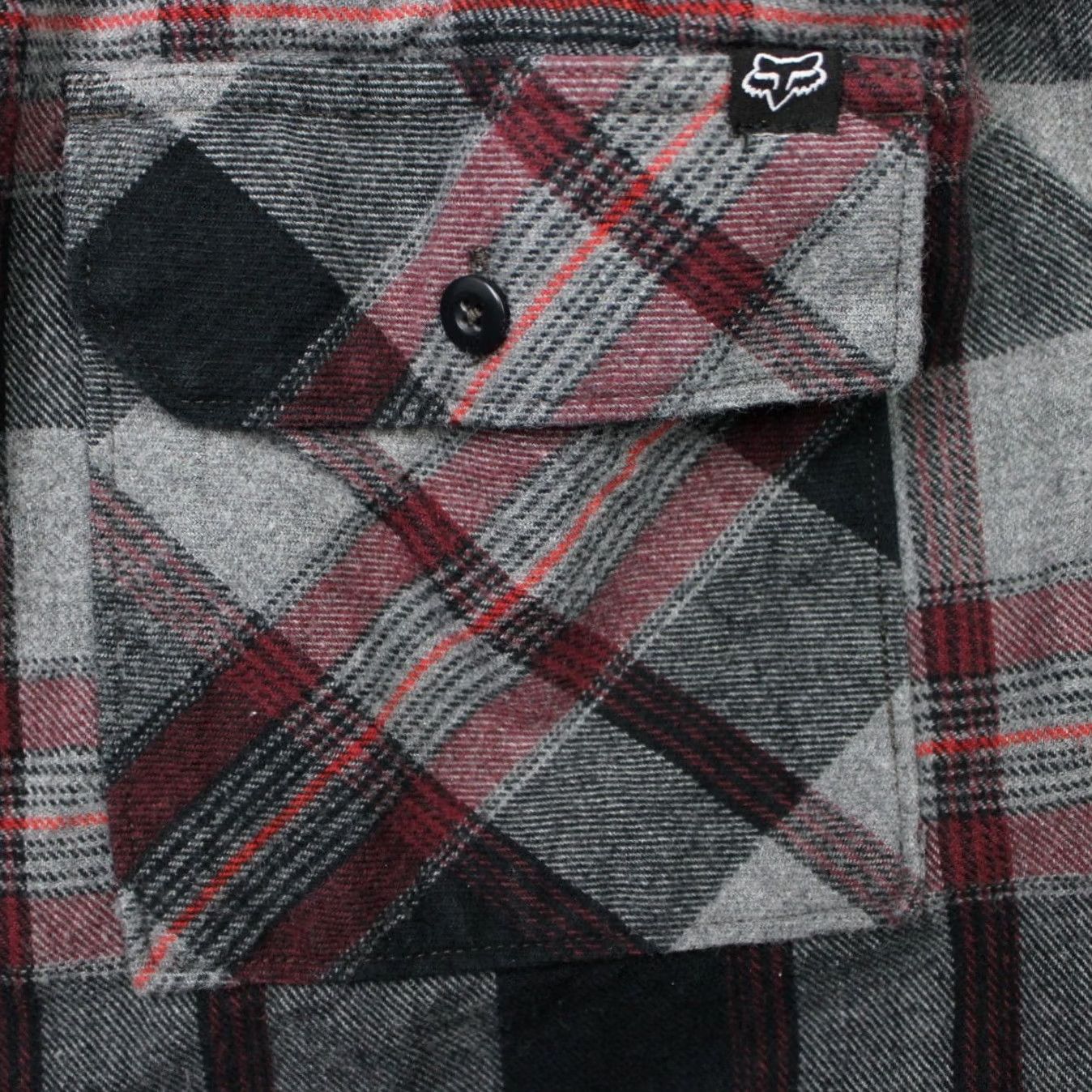 Fox Racing Fox Racing Shirt Men Medium Gray/Red Plaid Flannel 100% Cotton Long Sleeve Button Up Casual Outdoor Vintage? Size US M / EU 48-50 / 2 - 7 Thumbnail