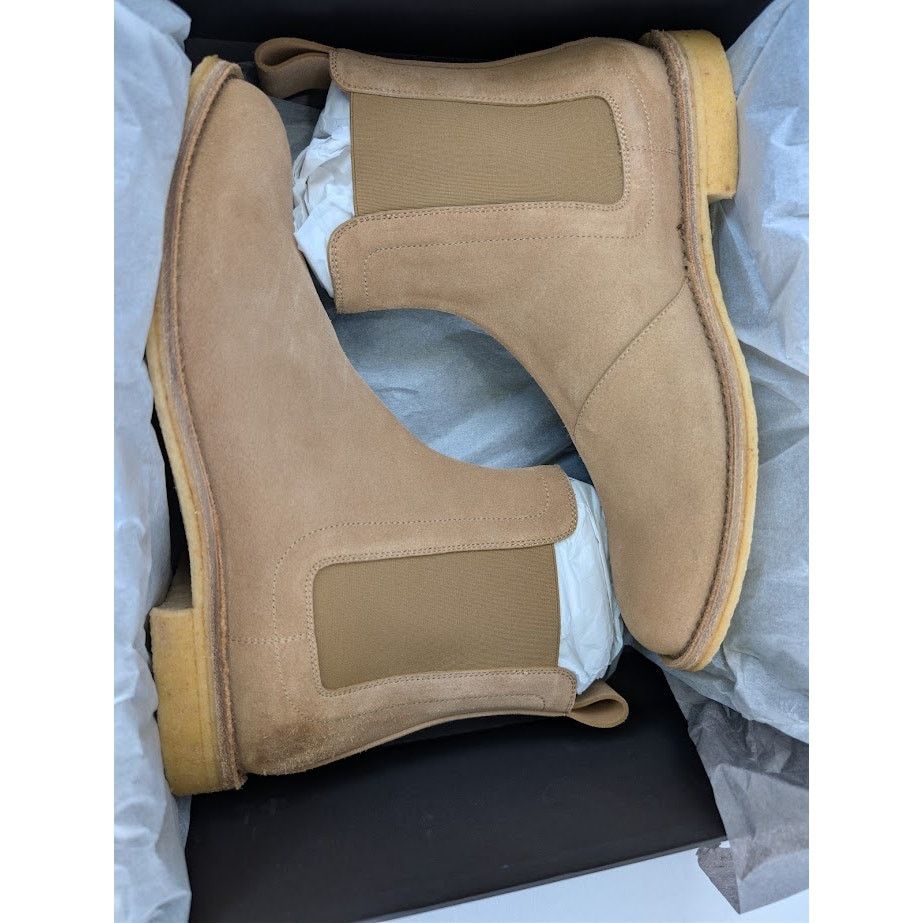 Bottega Veneta o1rshd1 Suede Chelsea Boots in Light Brown Size US 8 / EU 41 - 22 Thumbnail