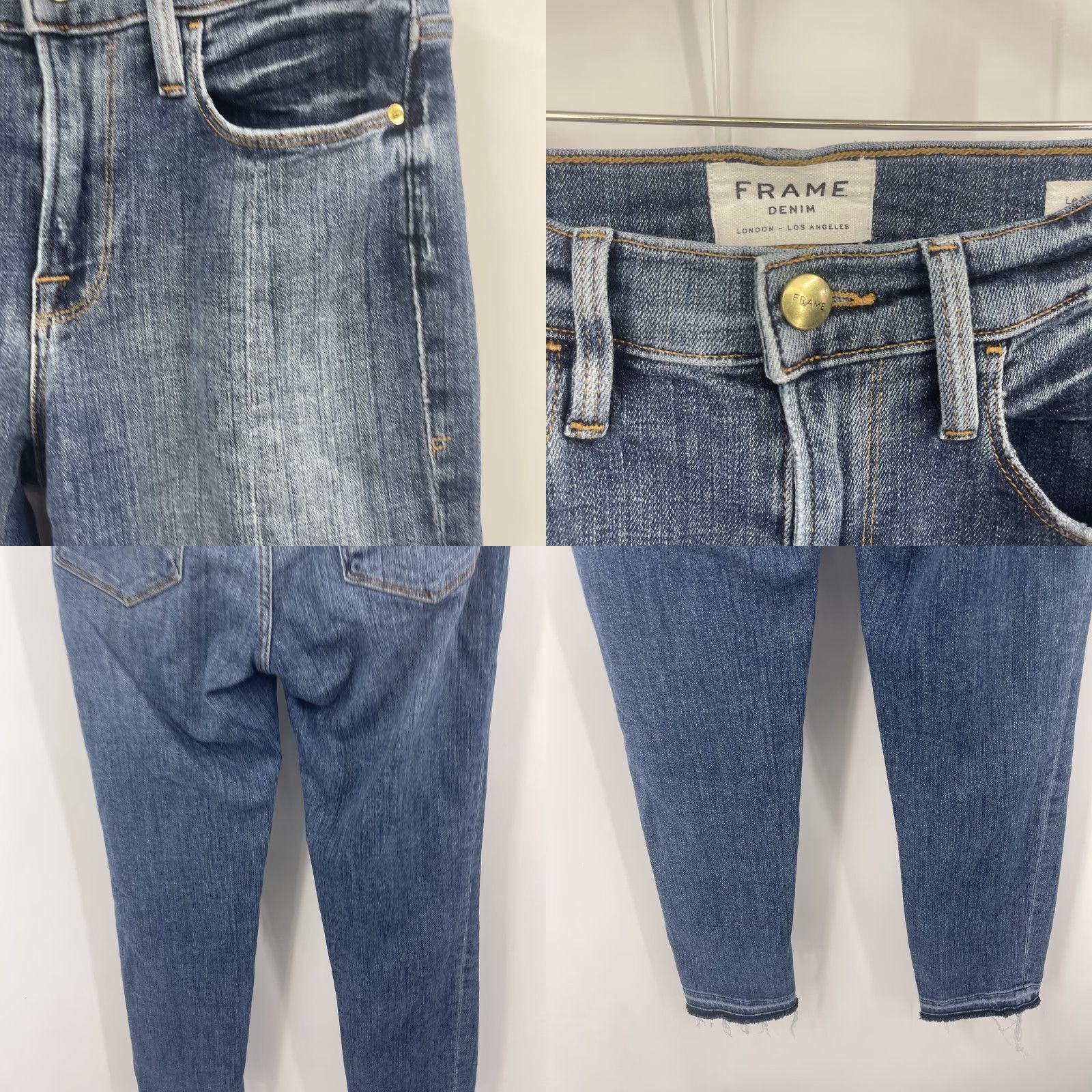 Frame Frame Denim Le Nouveau Jeans Womens 25 Straight Split Hem High y2k Boho READ Size 42" / US 20 - 8 Thumbnail