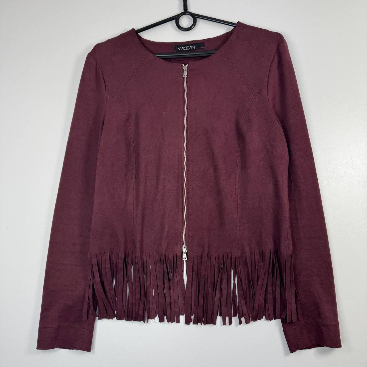 Other Marc Cain Suede Fringe Jacket Burgundy Zip Women Size M Size M / US 6-8 / IT 42-44 - 1 Thumbnail