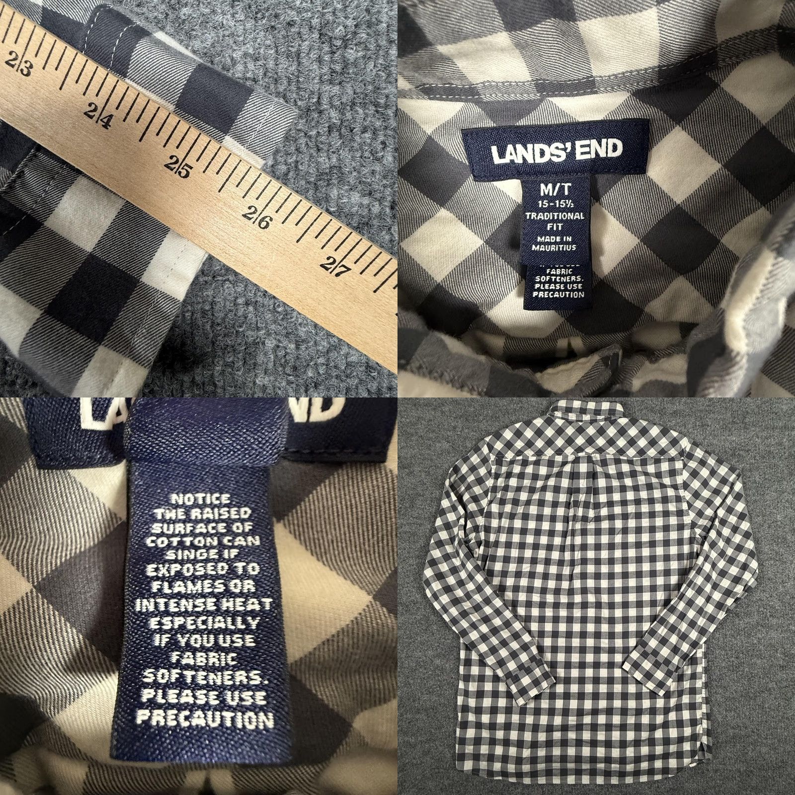 Lands' End Lands' End Shirt Mens MT Buffalo Plaid Button-Down Long Sleeve Casual Comfort Cotton Spandex Button-Up Mens Size US M / EU 48-50 / 2 - 8 Thumbnail