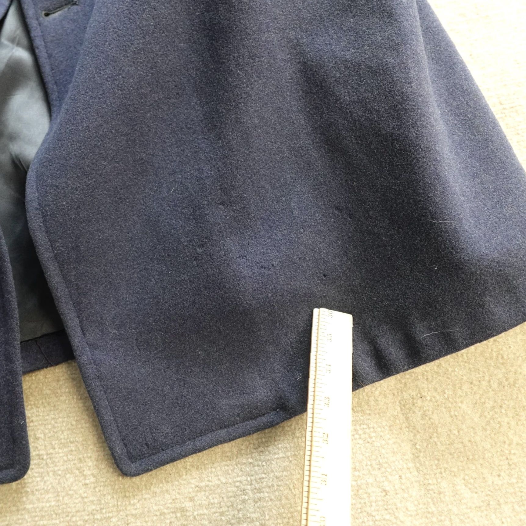 Vintage VINTAGE Circle Clothing Coat Overcoat 38L Blue Wool 100% Solid 1950 Made in USA Men Size US XXS / EU 40 - 4 Thumbnail
