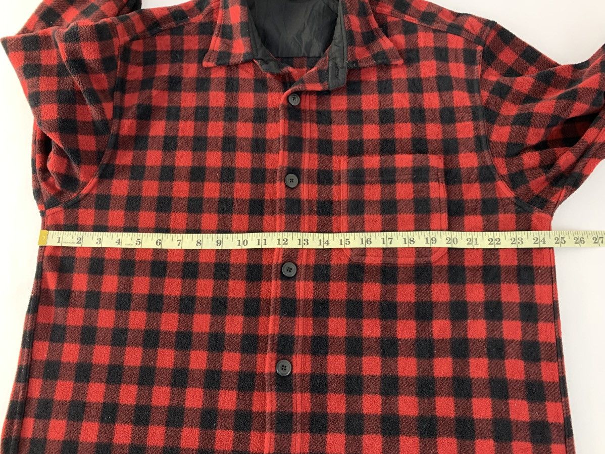 Vintage Vintage Style Japanese Fleece Button Up Shadow Plaid Checked Size US XL / EU 56 / 4 - 10 Thumbnail