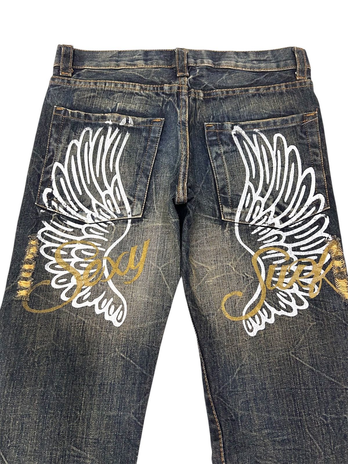 Japanese Brand × Vintage 💥Vintage K.U.I Japanese Denim Mud Wash Distressed Jeans Size US 32 / EU 48 - 9 Thumbnail