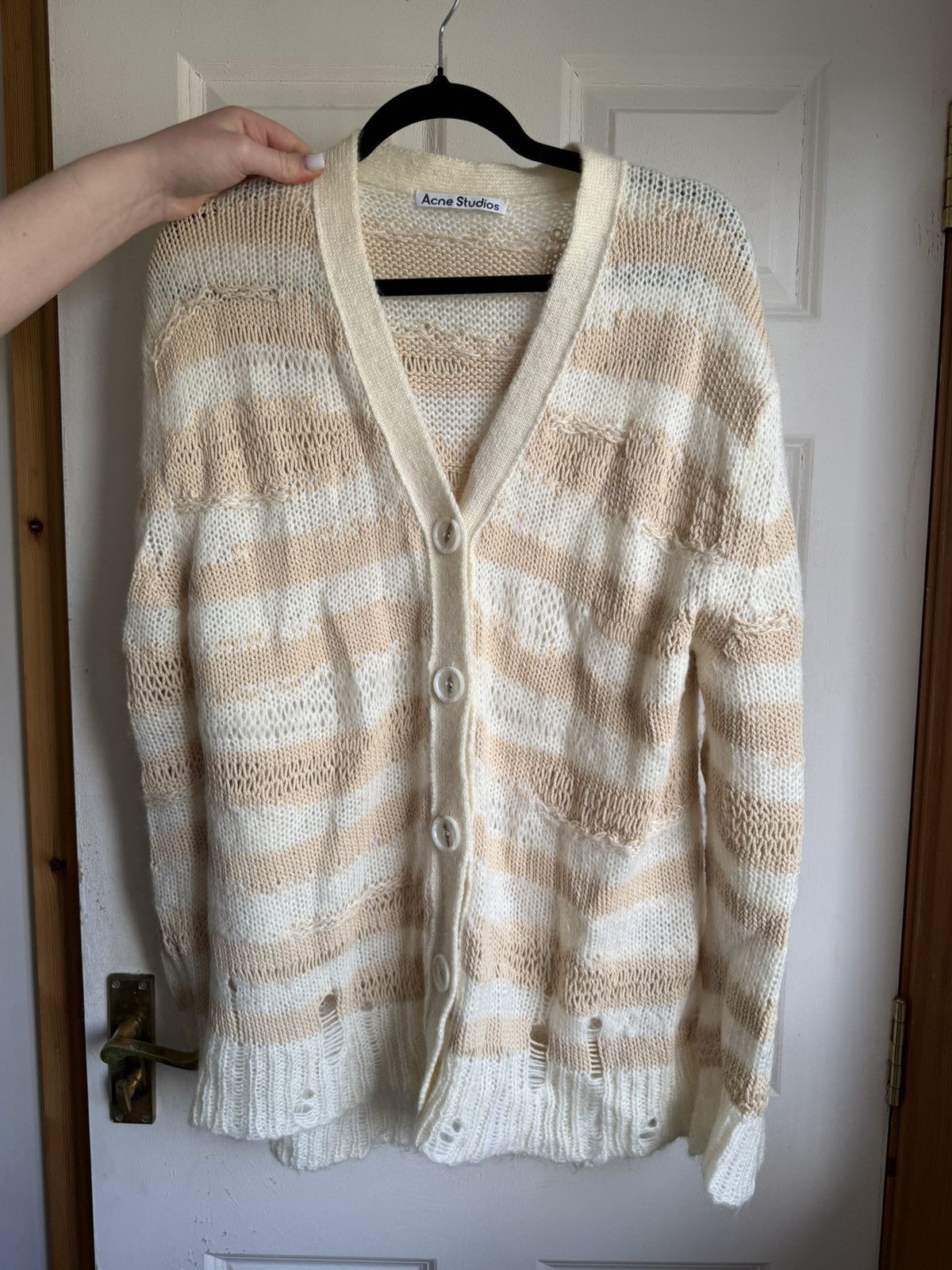 Acne Studios Acne Studios distressed stripped cardigan Size M / US 6-8 / IT 42-44 - 1 Thumbnail