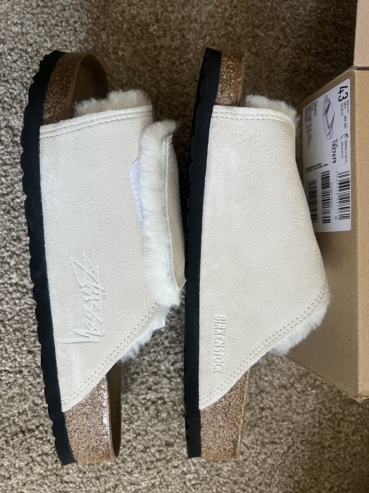 Stussy Birkenstock x Stussy Solana Shearling Slide 'Bone' Size US 10 / EU 43 - 6 Thumbnail