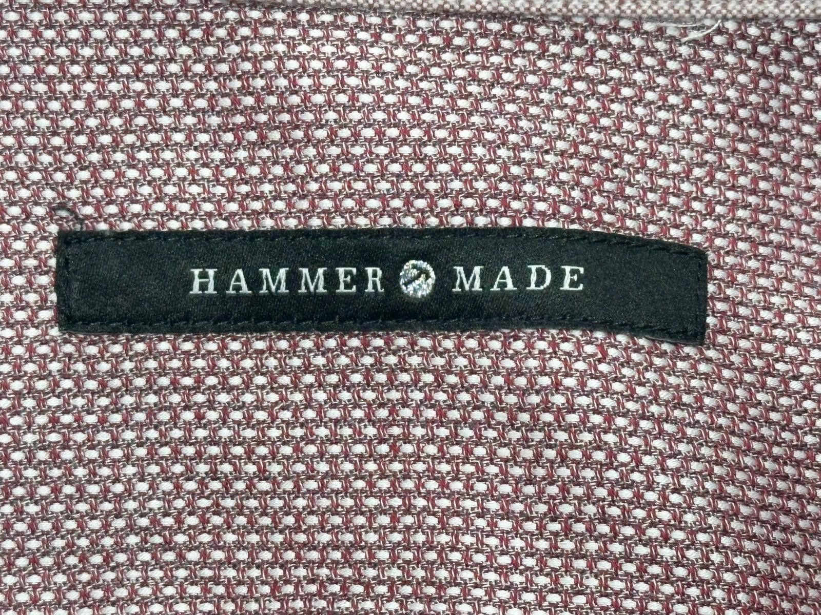 Other Hammer Made Pin Check Cotton Button Up Red Mens L 16.5 Size US L / EU 52-54 / 3 - 9 Thumbnail