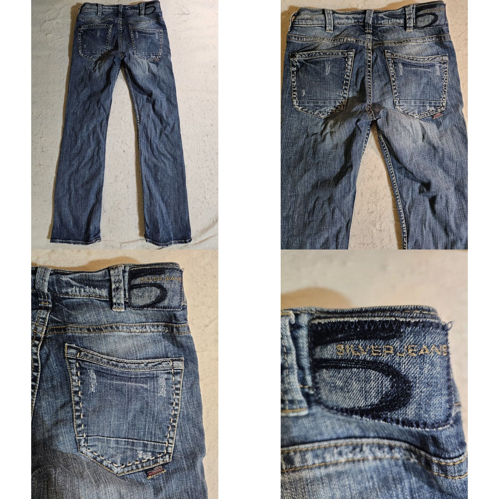 Silver Jeans Co. VINTAGE Silver Jeans Blue Flare Bottom 90s Faded Denim Women's 32x34 Jeans Size 24" / US 00 / IT 34 - 8 Thumbnail