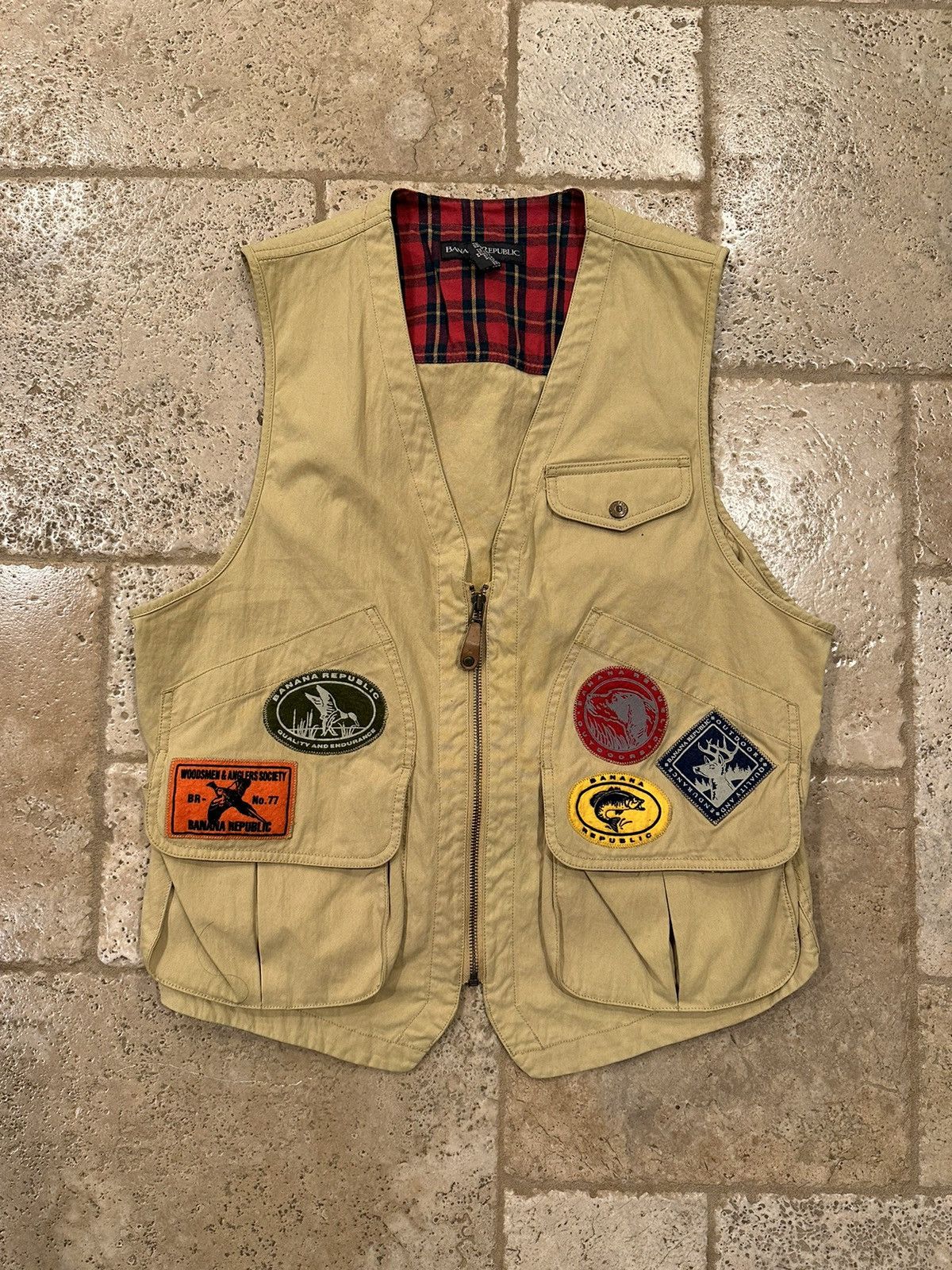 Banana Republic Banana Republic Rare Vintage Fishing Hunting Patch Vest Size US M / EU 48-50 / 2 - 3 Thumbnail