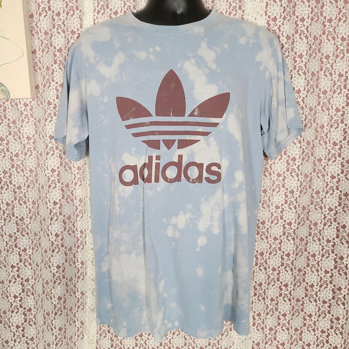 Adidas Adidas bleach tie dye blue white large logo t-shirt medium Size US M / EU 48-50 / 2 - 1 Thumbnail