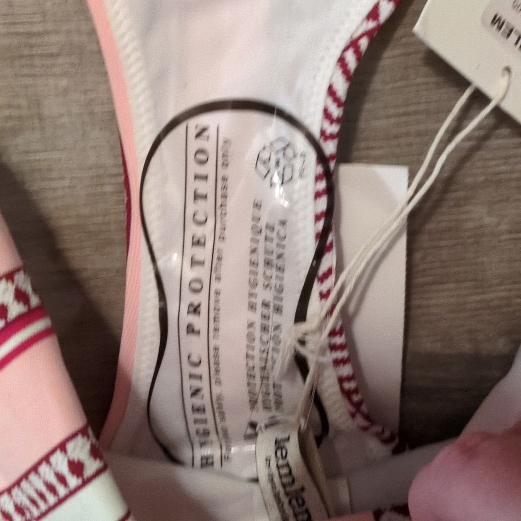 lemlem Lemlem Neela Side Tie Pink & Burgundy Bikini Bottom Size LG Size ONE SIZE - 6 Thumbnail