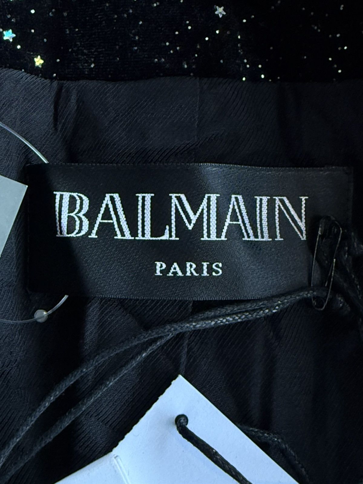 Balmain Balmain - Black Stardust Double Breasted Velvet Coat Size XS / US 0-2 / IT 36-38 - 8 Thumbnail