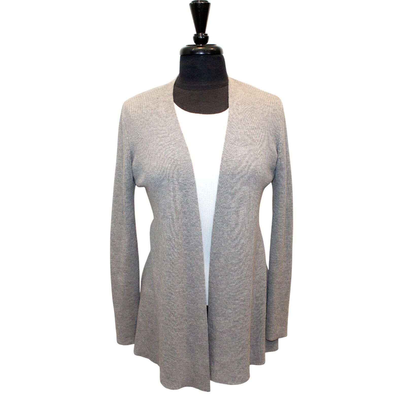 Eileen Fisher EILEEN FISHER Long Stretch Ribbed Knit Wool Cardigan Sz XXS Size XXS / US 00 / IT 34 - 1 Thumbnail