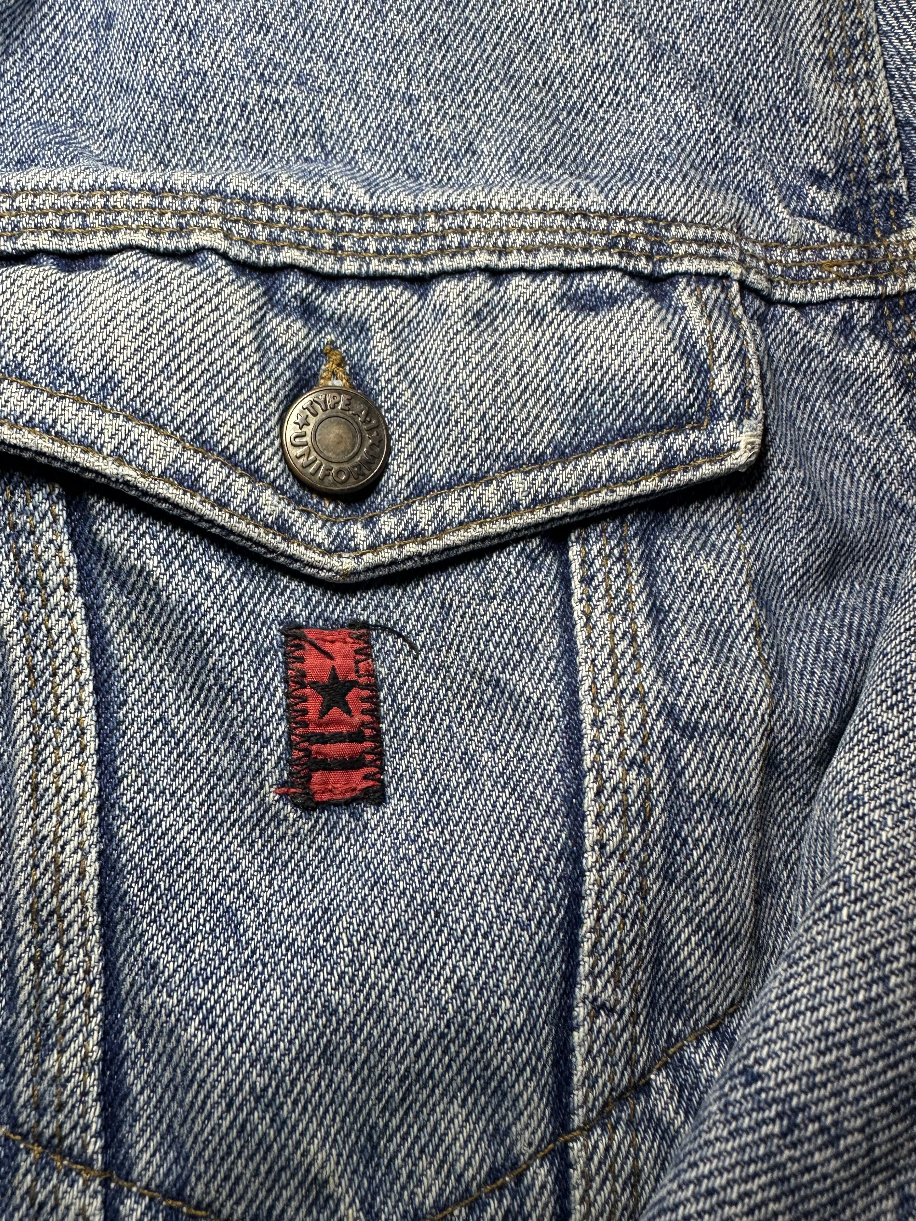 Other 1980s Uniform Jeans Type A-1 Denim Jacket (Made in Italy) Size XL / US 12-14 / IT 48-50 - 4 Thumbnail