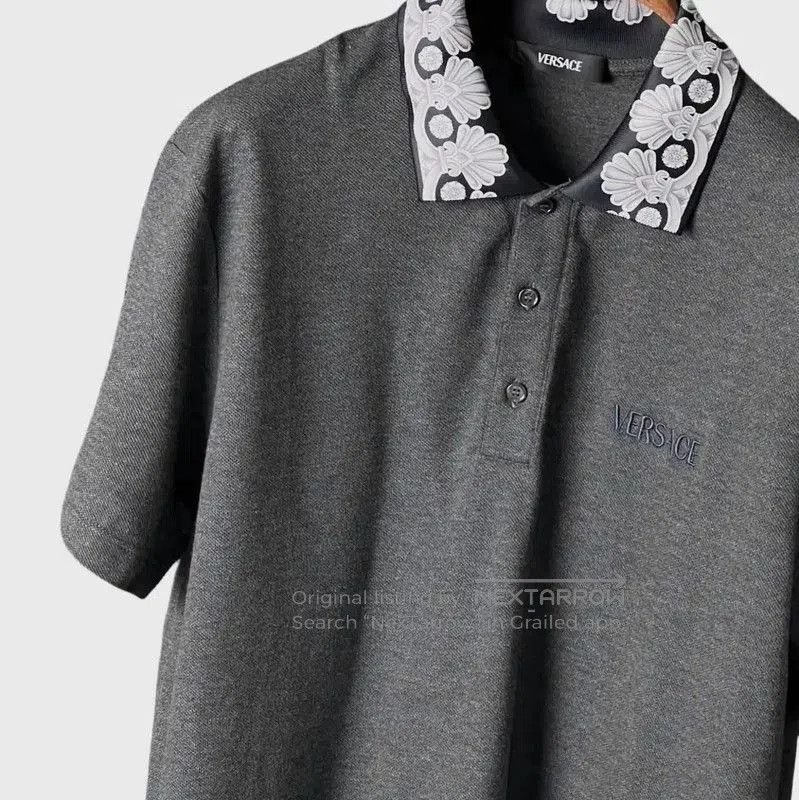 Versace Versace Summer Gray Cotton Logo Short Sleeve Polo . Size US M / EU 48-50 / 2 - 5 Thumbnail