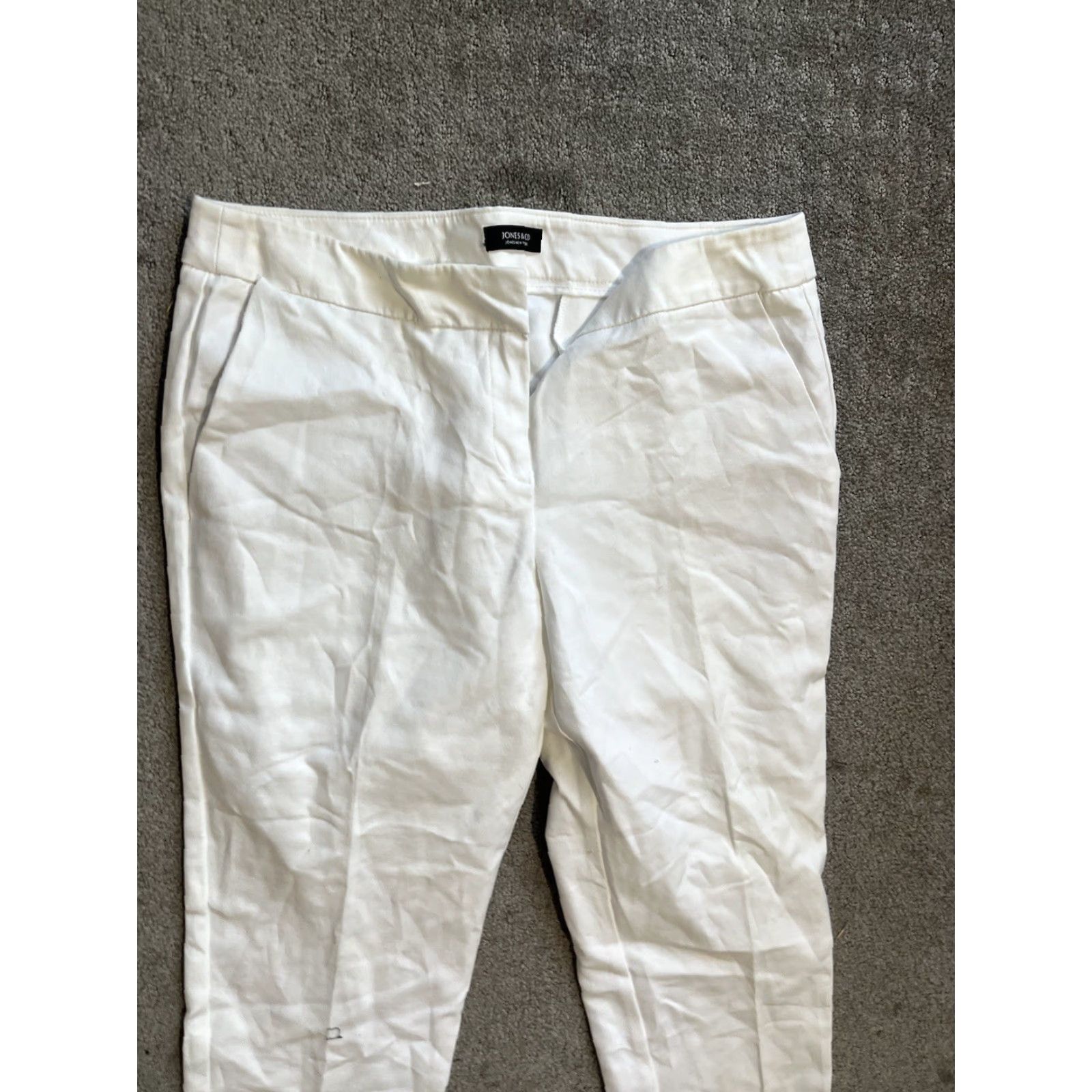 Jones New York Jones New York Dress Pants Womens Size 10 32x24 Stretch White Size 32" / US 10 / IT 46 - 2 Thumbnail