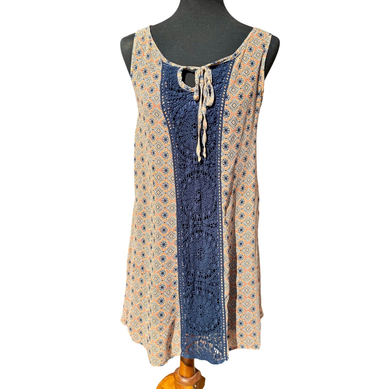 Other As U Wish Sleeveless Dress | Blue & Orange | Small Size S / US 4 / IT 40 - 1 Thumbnail