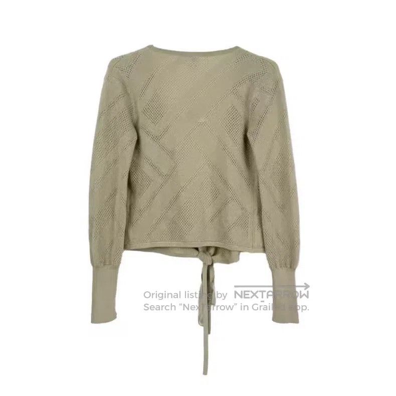 Hermes Hermes Gray Wool Knit Tie Front Cardigan Size XXS / US 00 / IT 34 - 2 Thumbnail