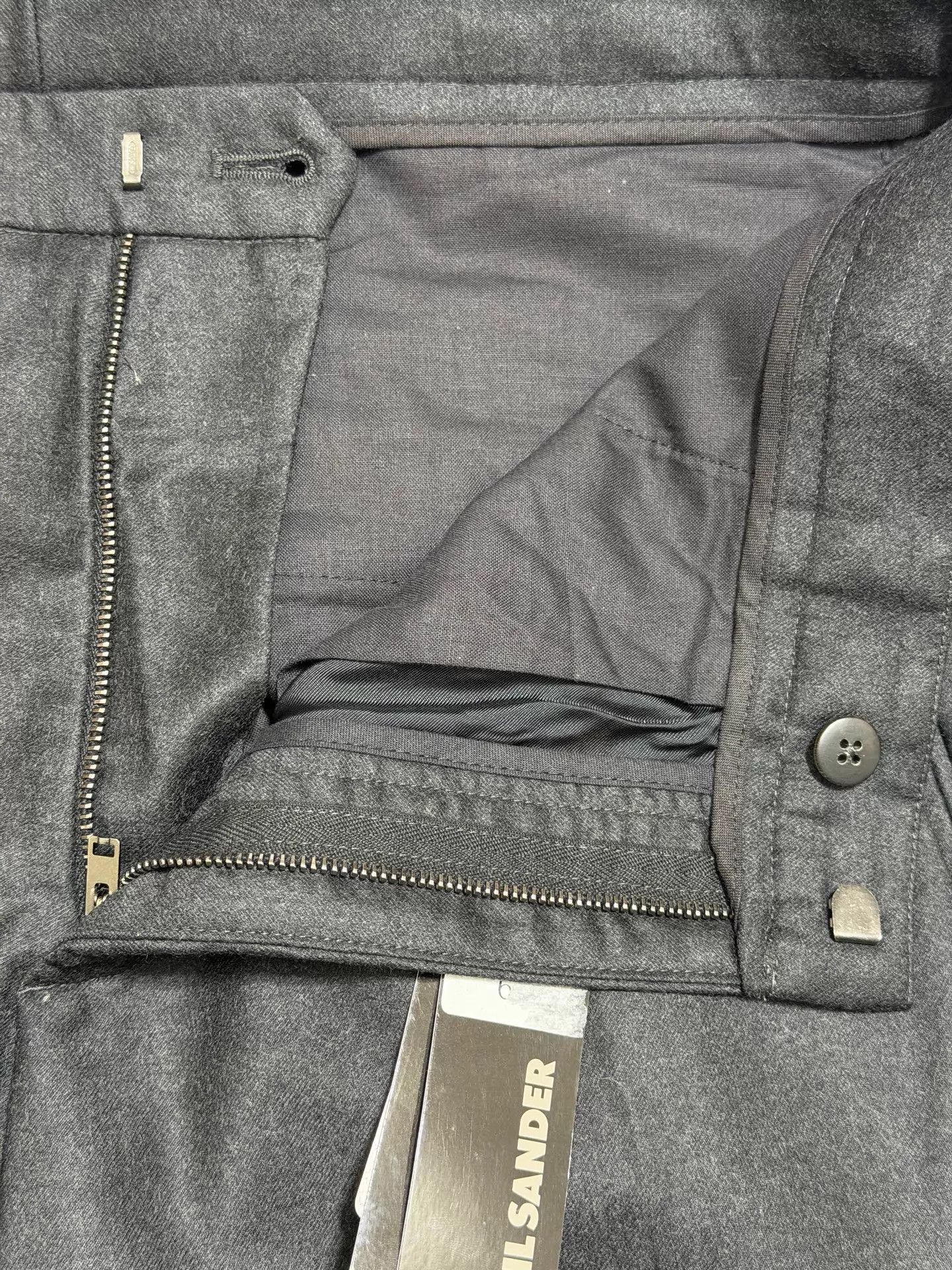 Jil Sander Jil Sander Charcoal Slim Wool-Cashmere Pants 46/52 Size US 30 / EU 46 - 4 Thumbnail