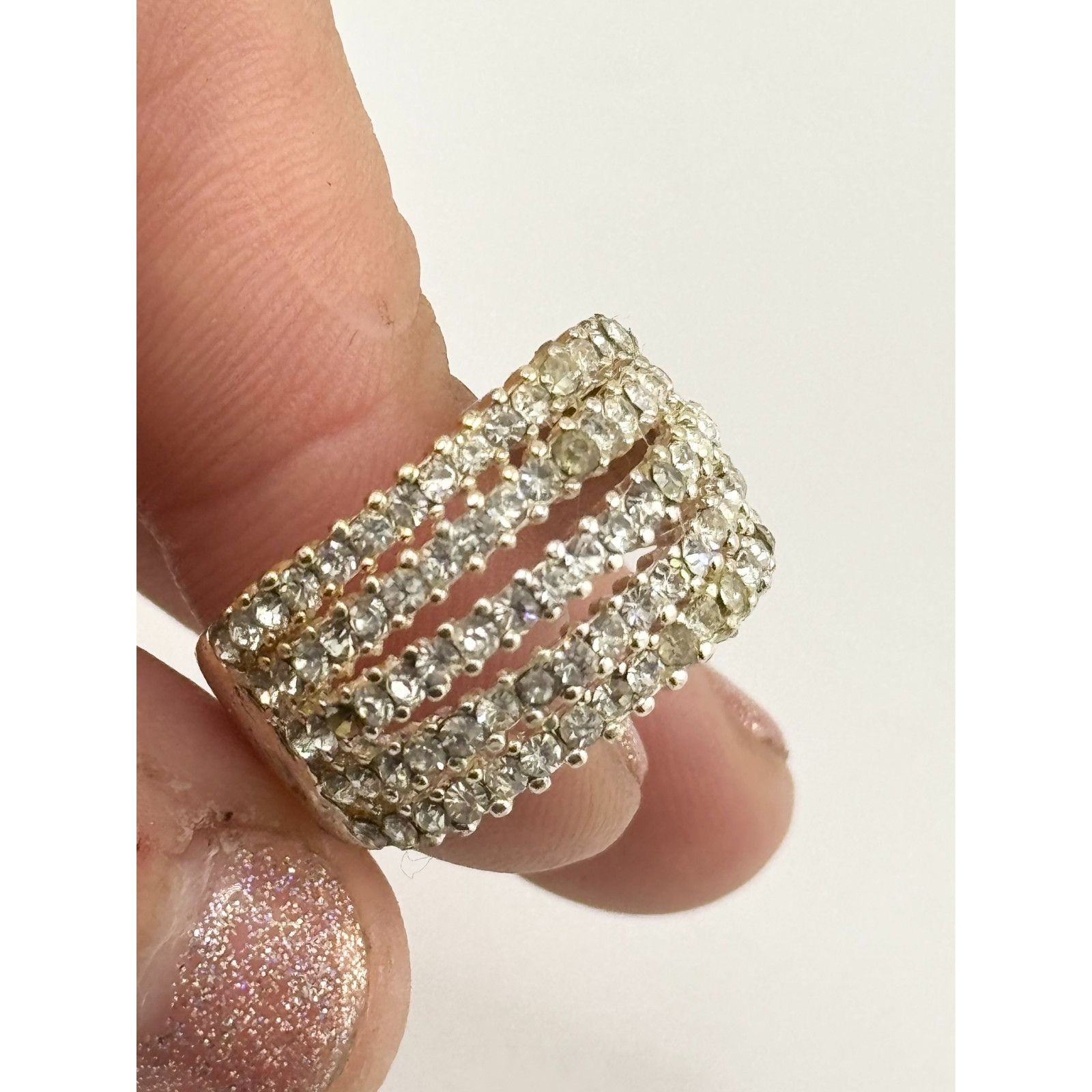 Vintage Vintage CZ stone band ring size 9 Size ONE SIZE - 4 Thumbnail
