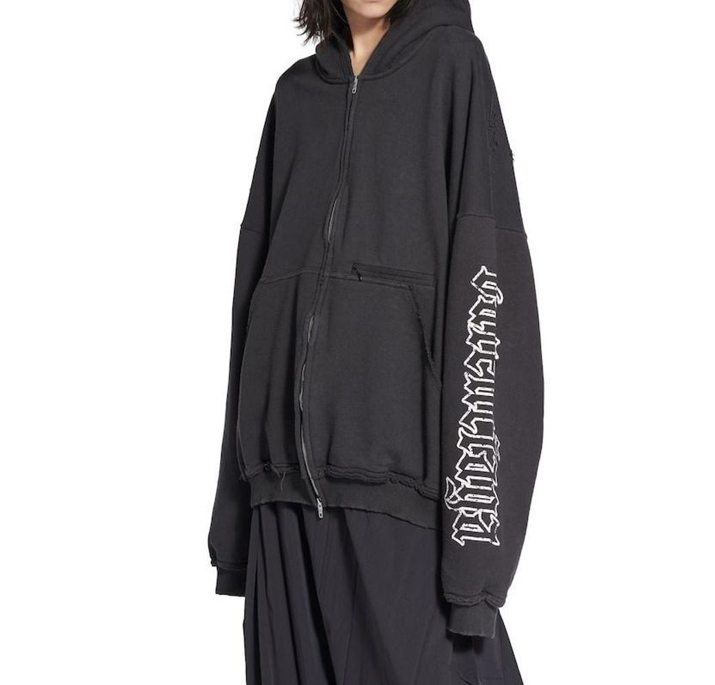 Balenciaga Balenciaga Blackletter Script Pulled Zip-Up Hoodie Large Size US XS / EU 42 / 0 - 2 Thumbnail