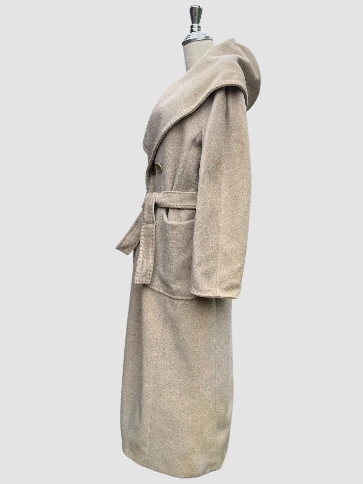 Max Mara Max Mara Double Breasted Cashmere Blend Hooded Coat Size XS / US 0-2 / IT 36-38 - 7 Thumbnail