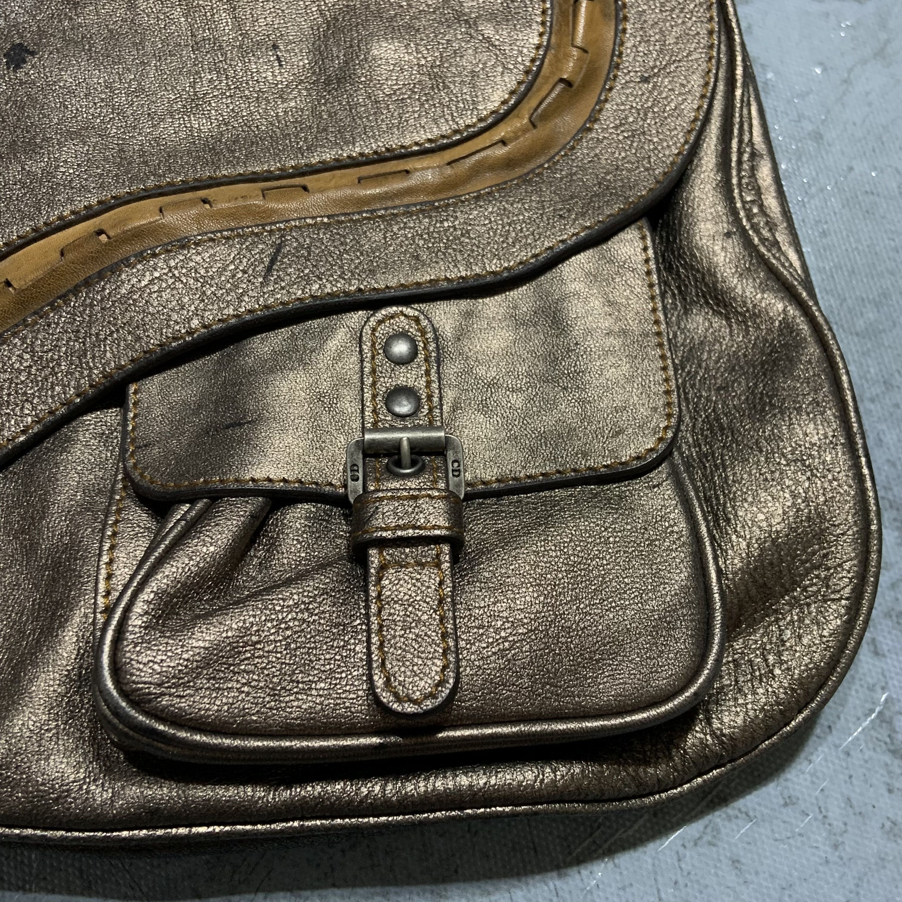 Dior Christian Dior - AW06 - Silver Mettalic Leather Gaucho Bag Size ONE SIZE - 12 Thumbnail